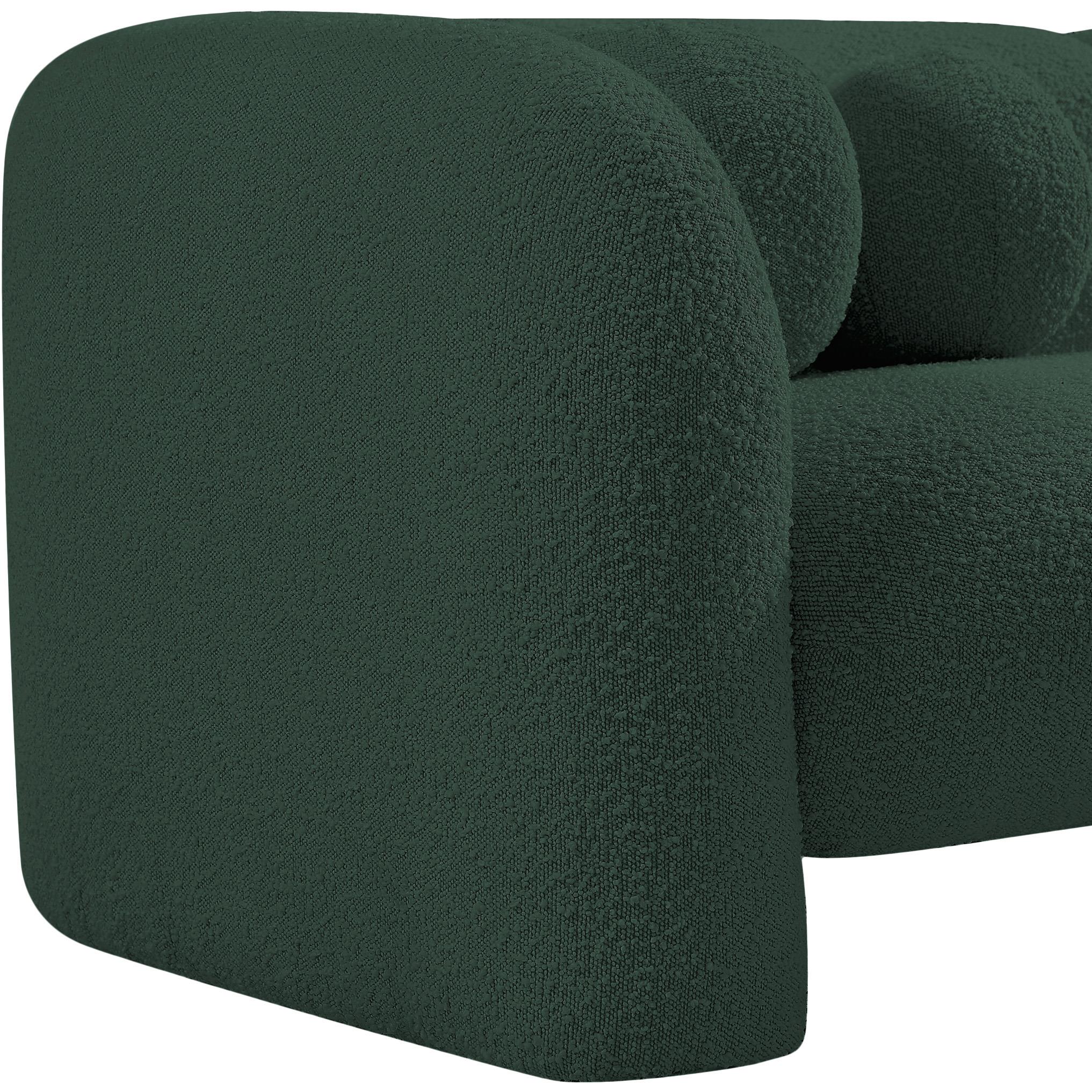 Meridian Emory Green Boucle Fabric Chair