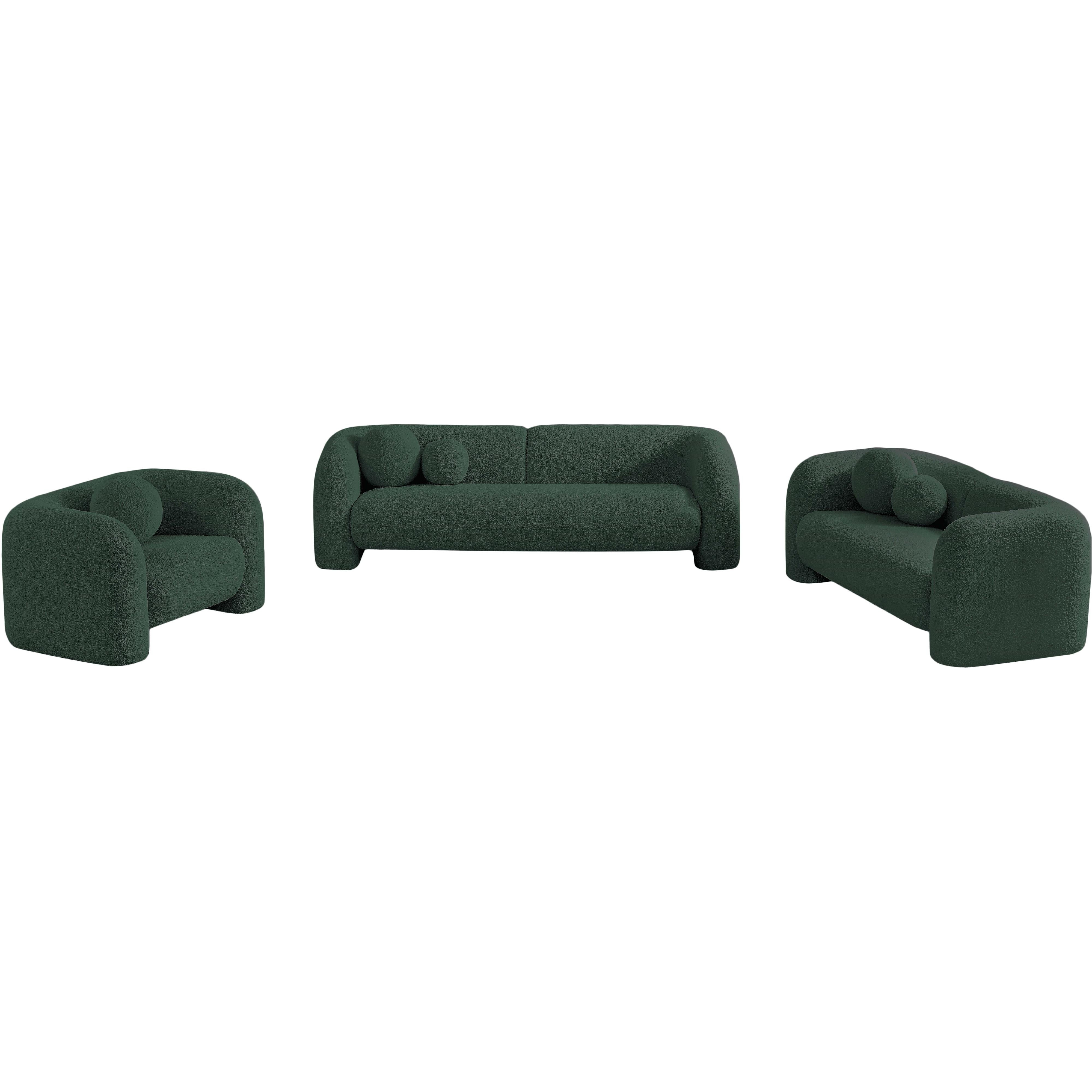 Meridian Emory Green Boucle Fabric Chair