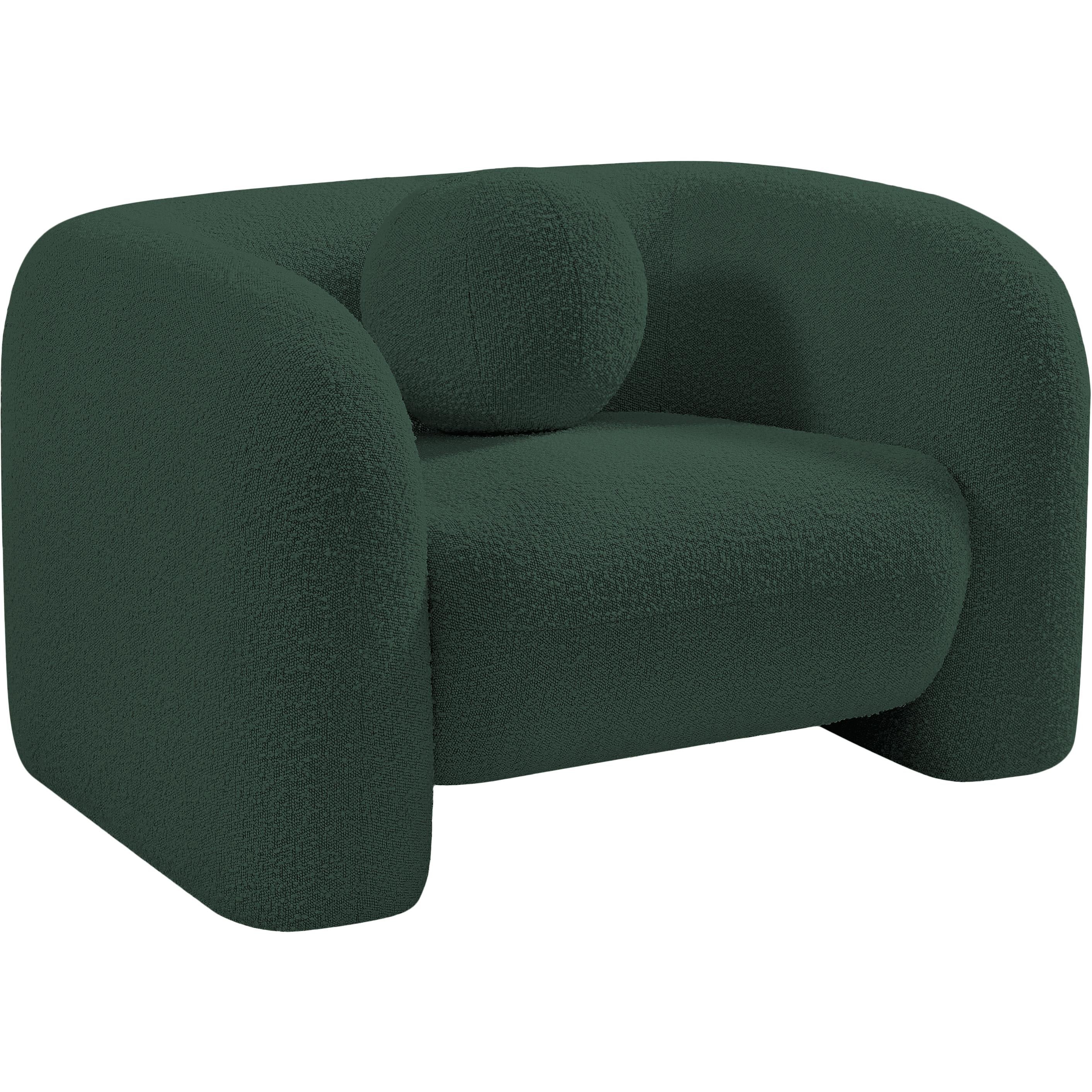 Meridian Emory Green Boucle Fabric Chair