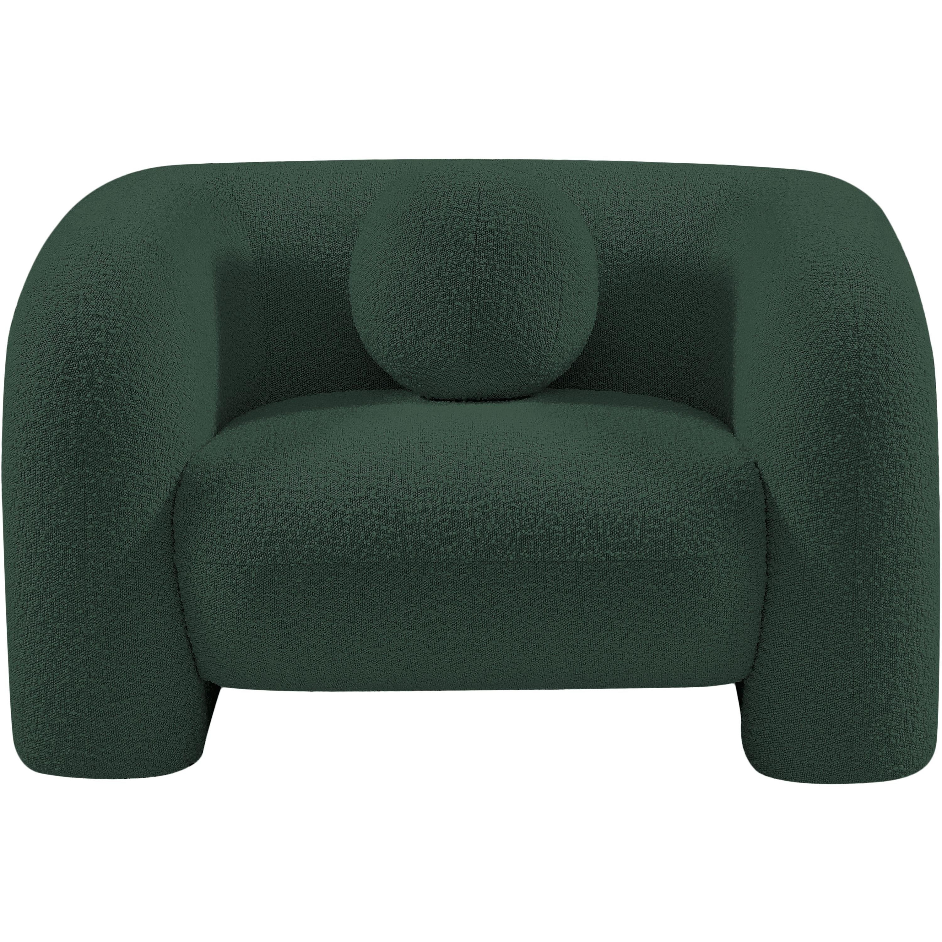 Meridian Emory Green Boucle Fabric Chair