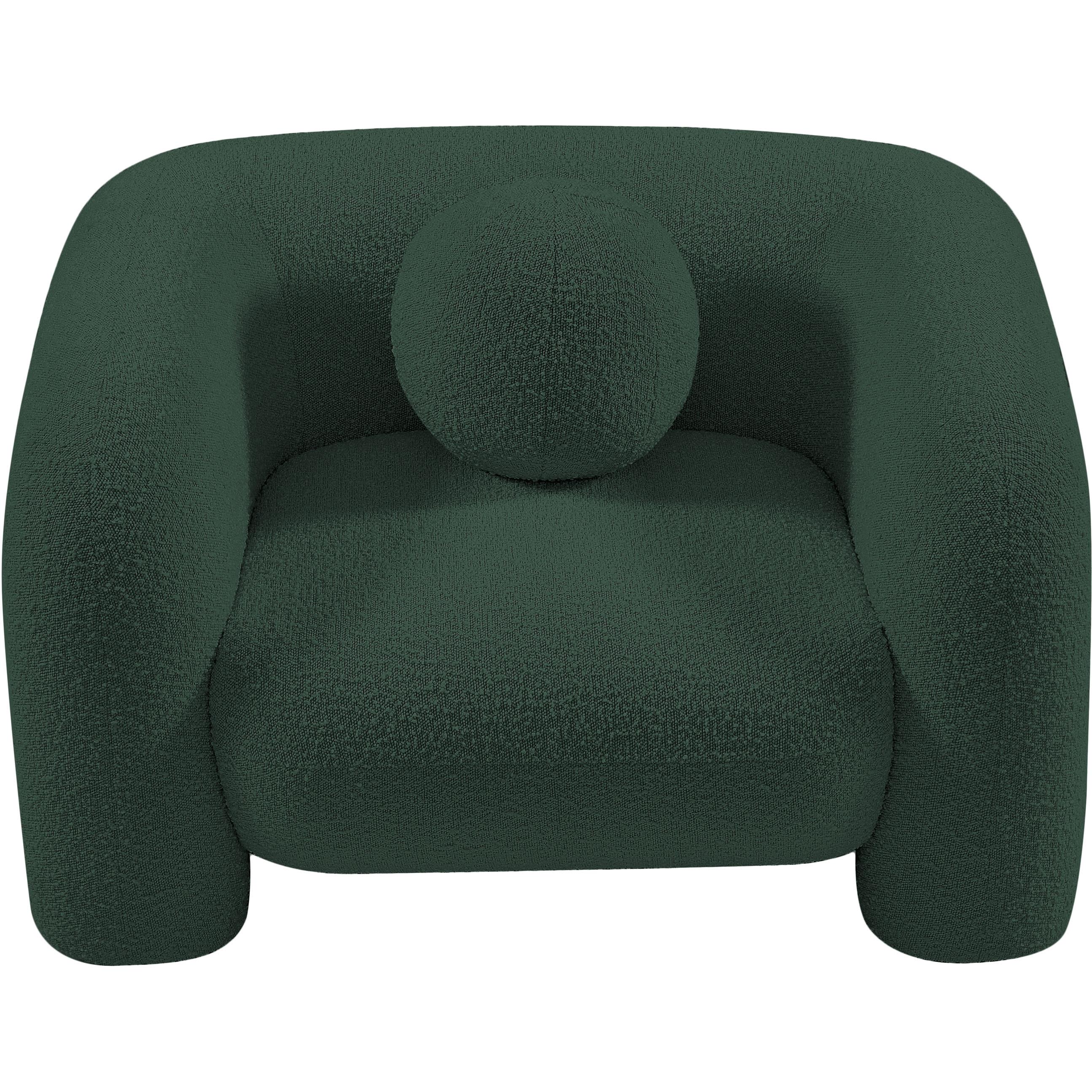 Meridian Emory Green Boucle Fabric Chair