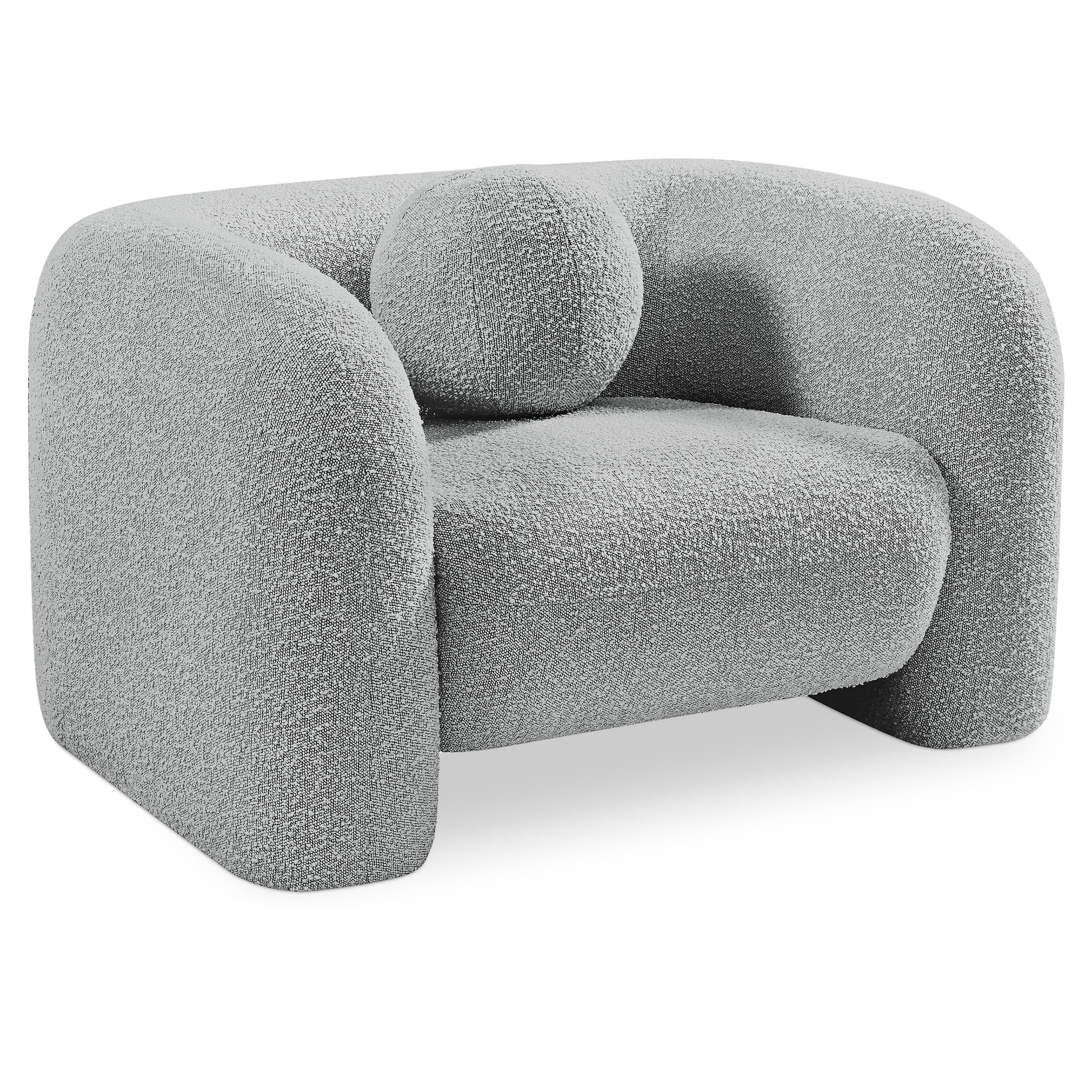 Meridian Emory Grey Boucle Fabric Chair