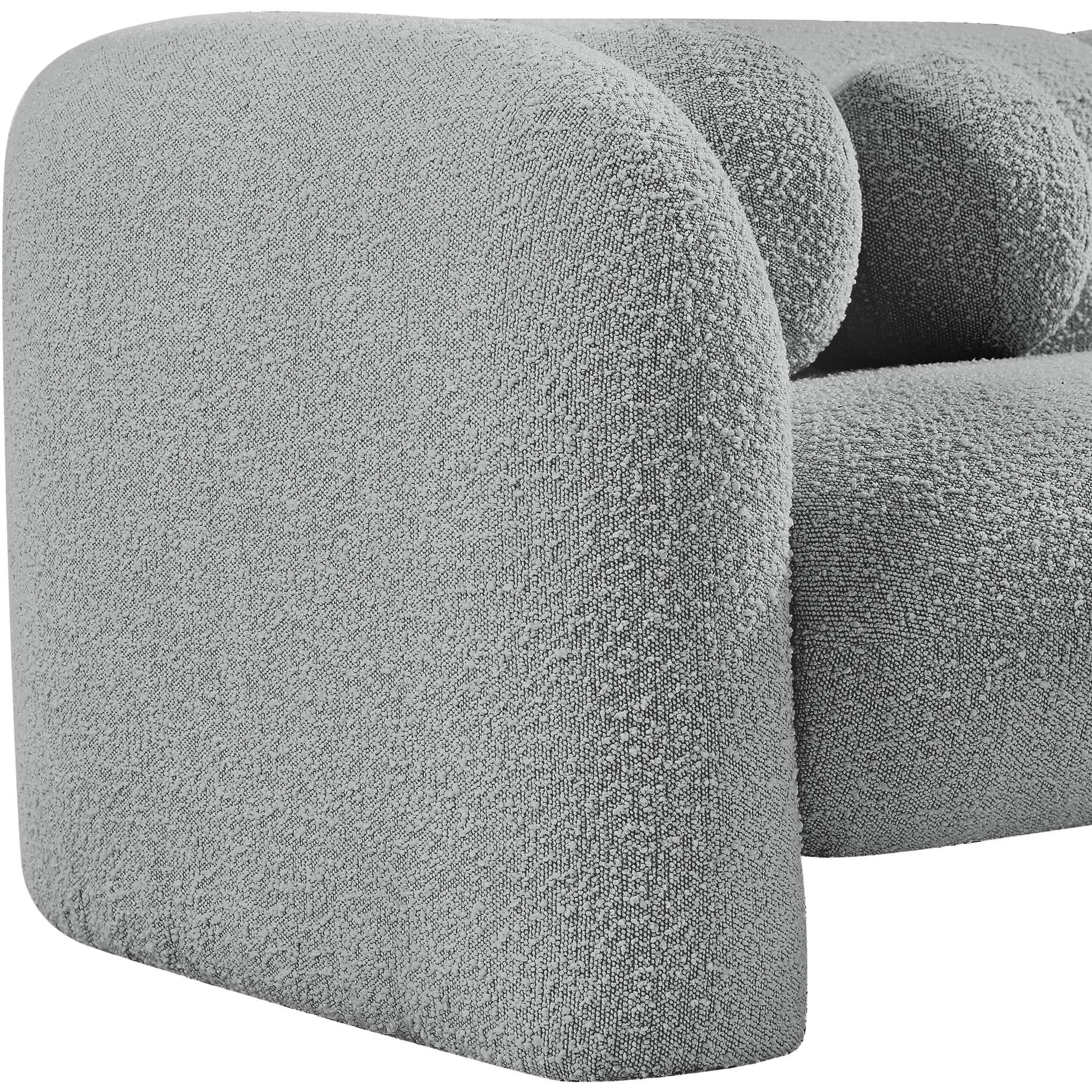 Meridian Emory Grey Boucle Fabric Chair