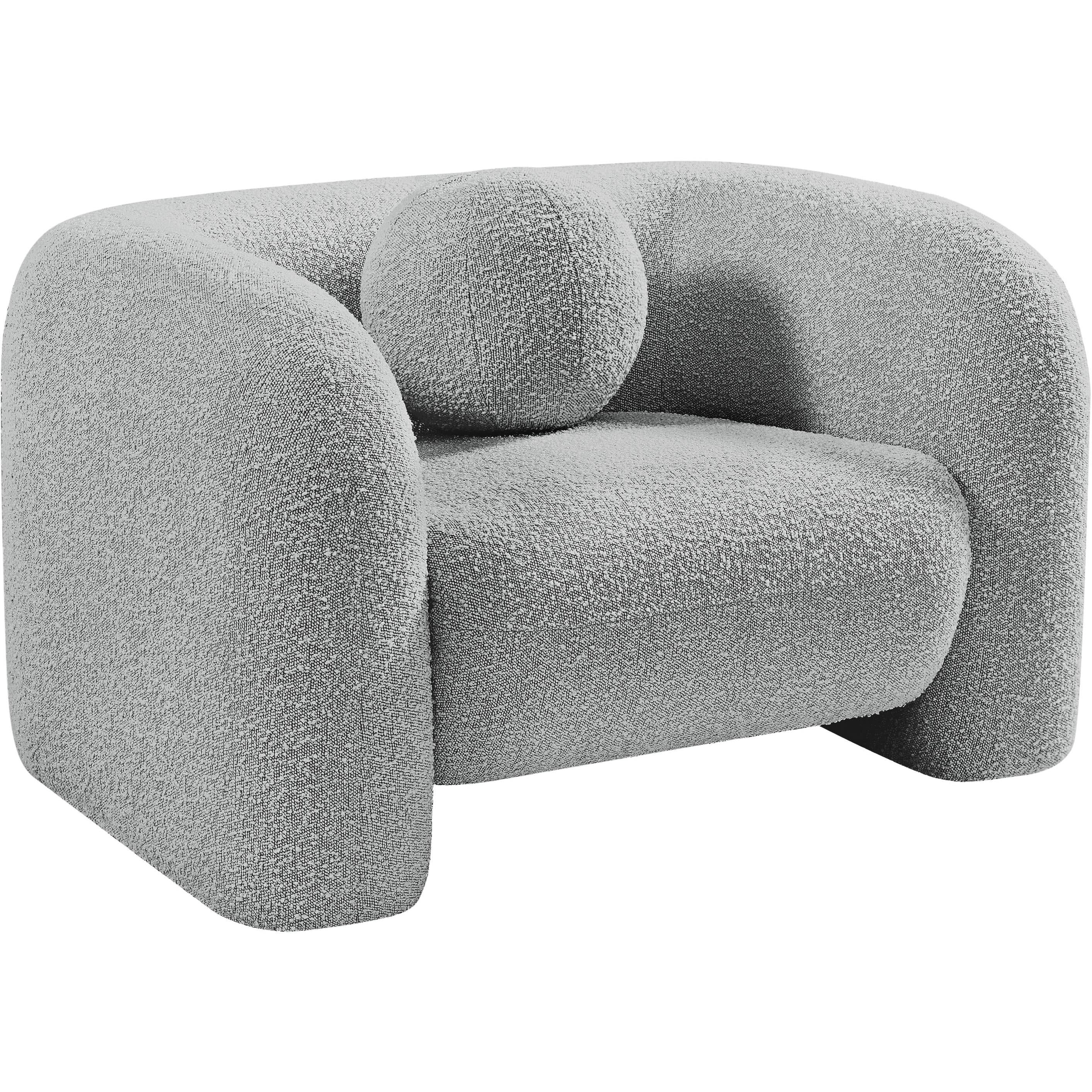 Meridian Emory Grey Boucle Fabric Chair