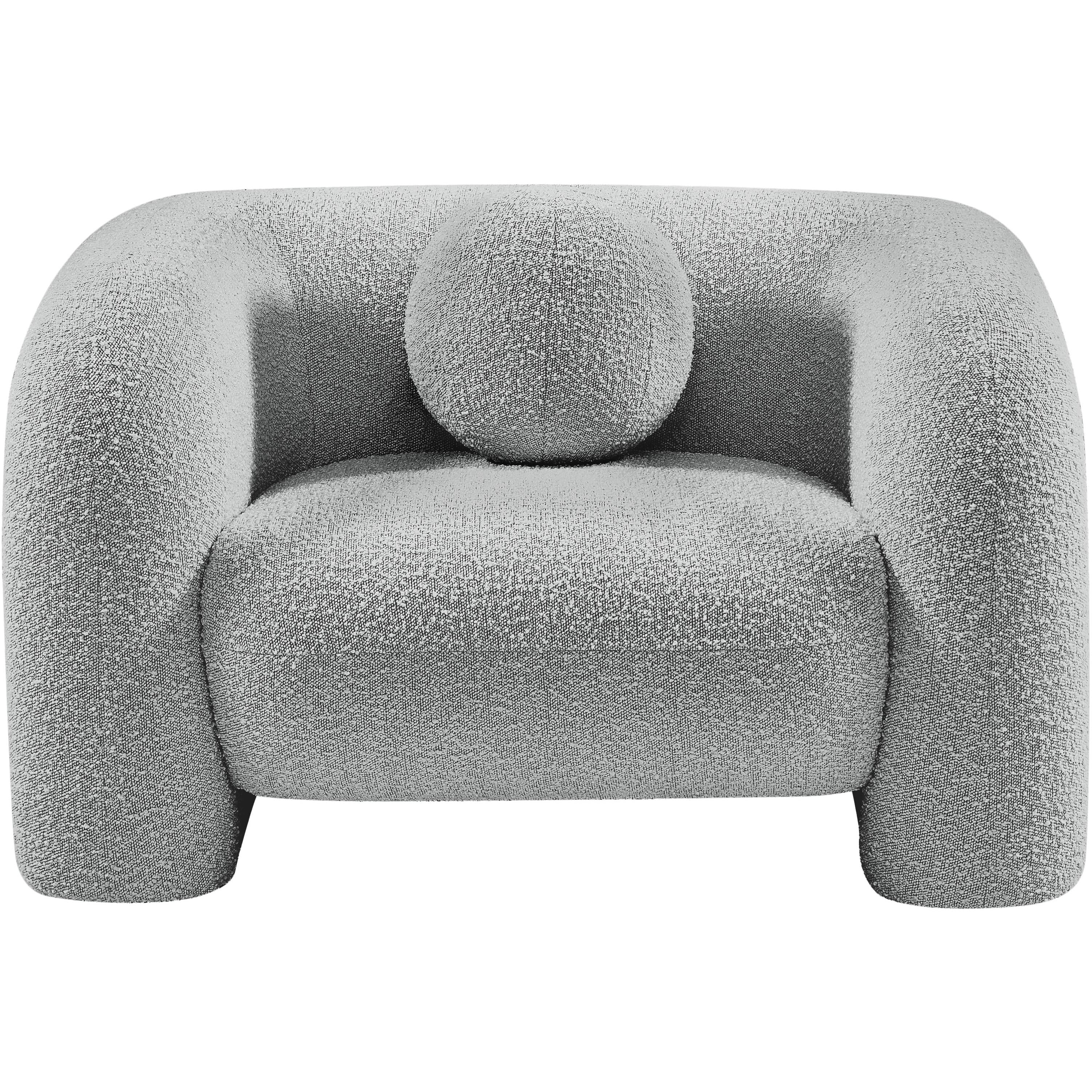 Meridian Emory Grey Boucle Fabric Chair