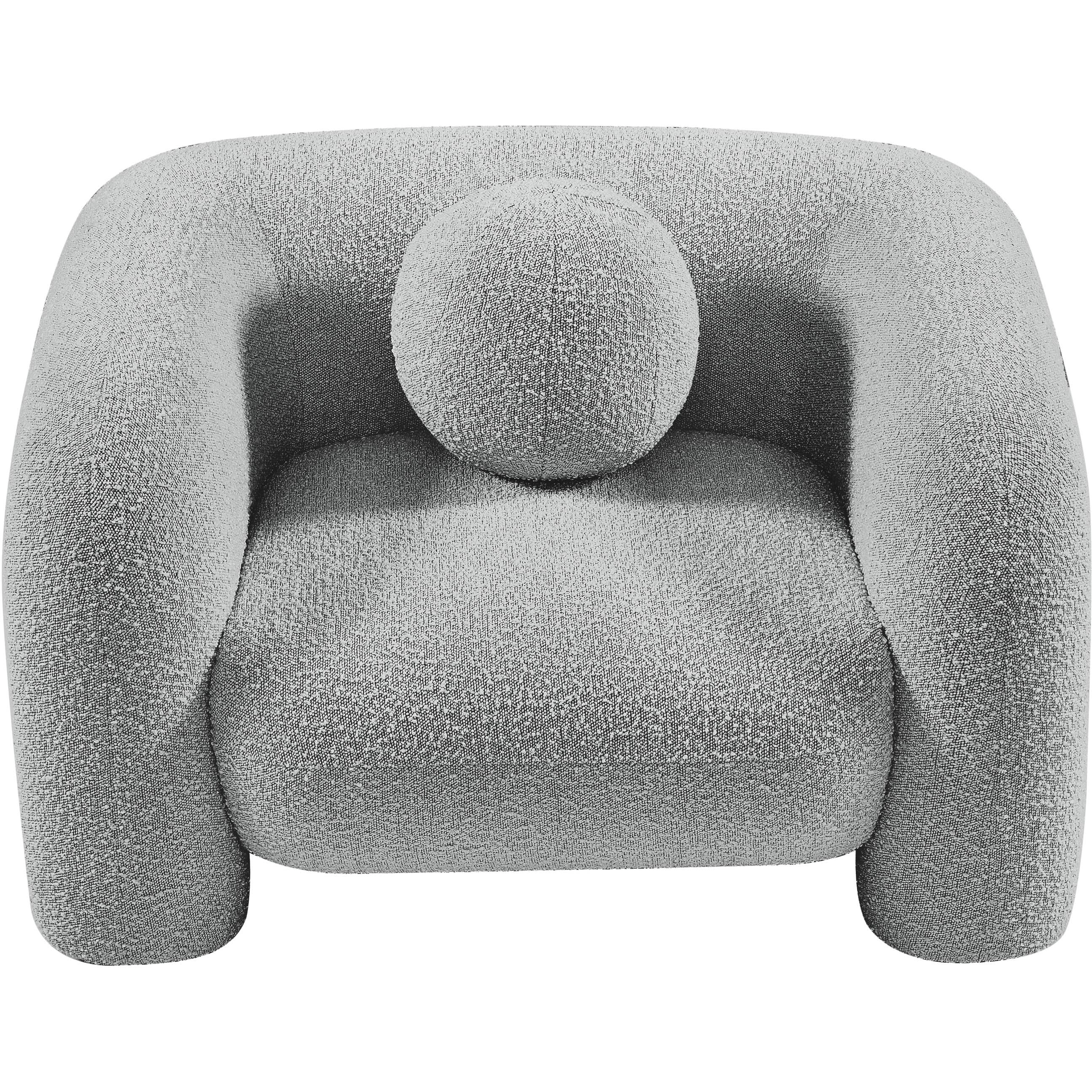 Meridian Emory Grey Boucle Fabric Chair