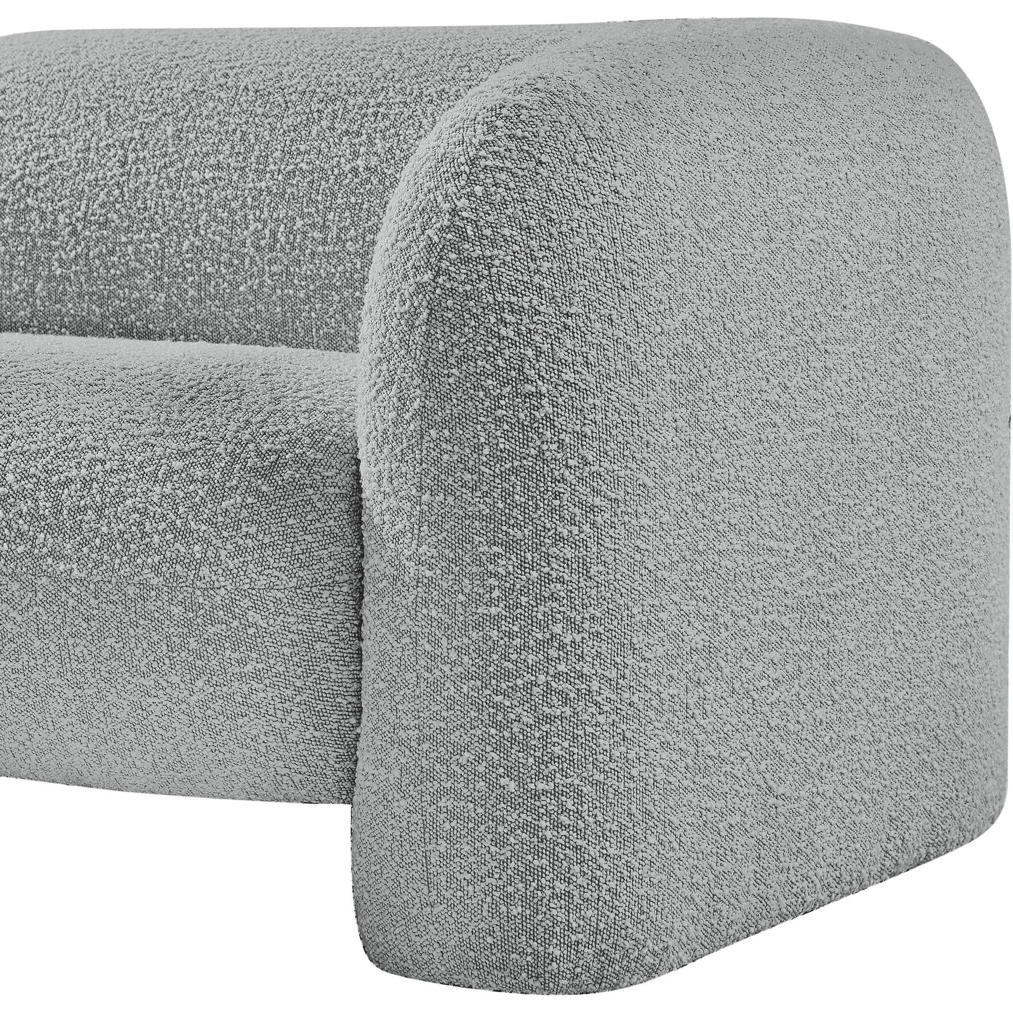 Meridian Emory Grey Boucle Fabric Chair