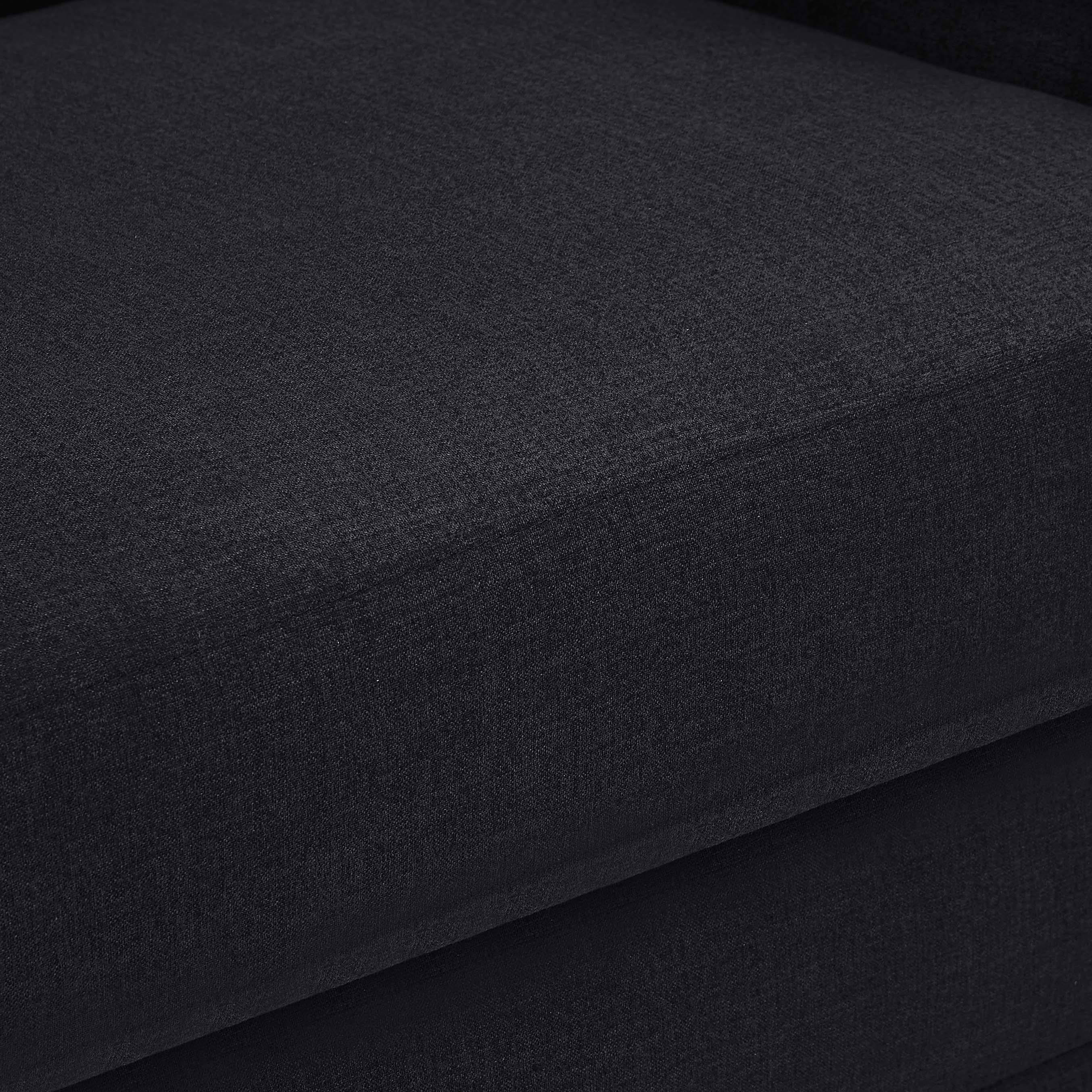 Meridian Kimora Black Linen Textured Fabric Chair