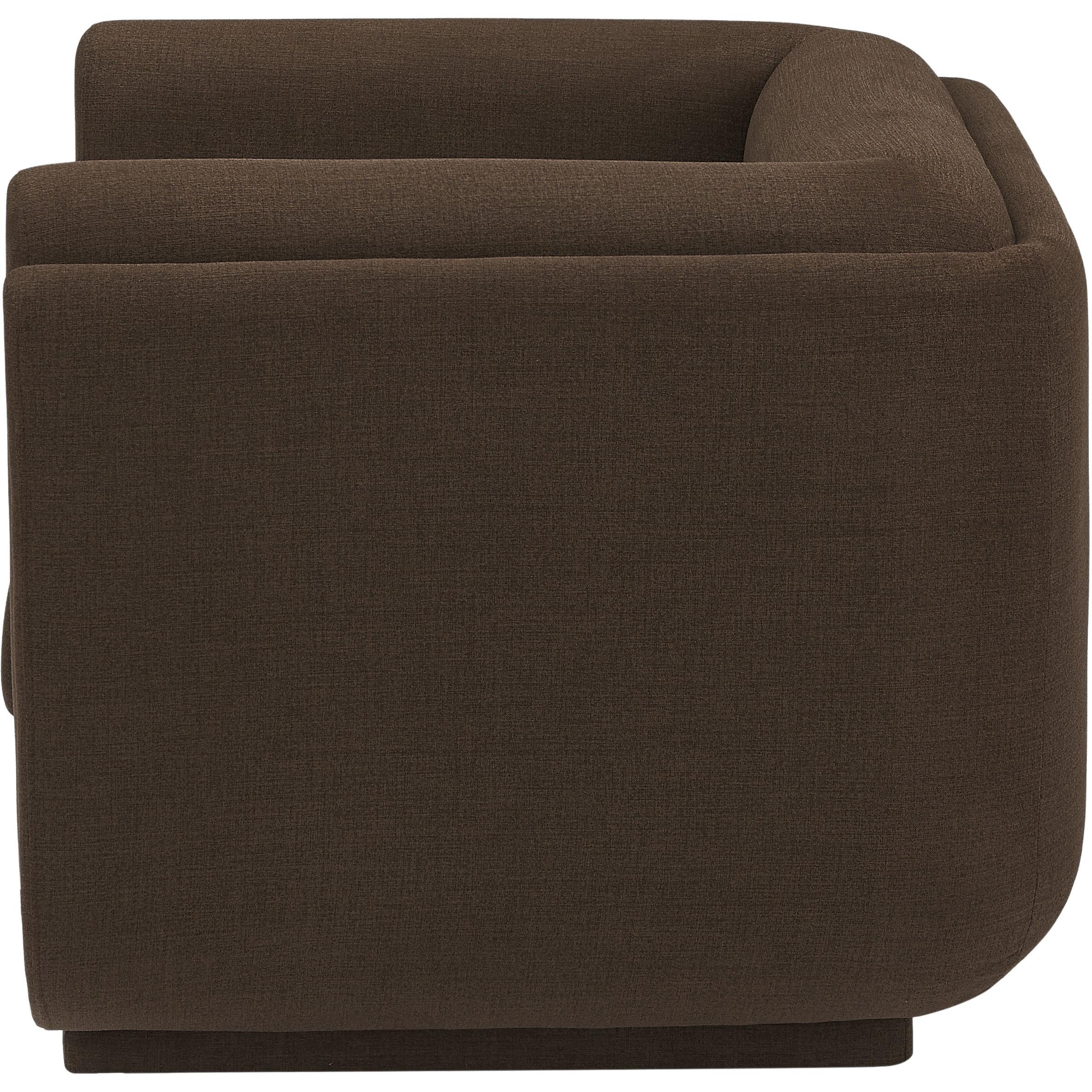 Meridian Kimora Brown Linen Textured Fabric Chair