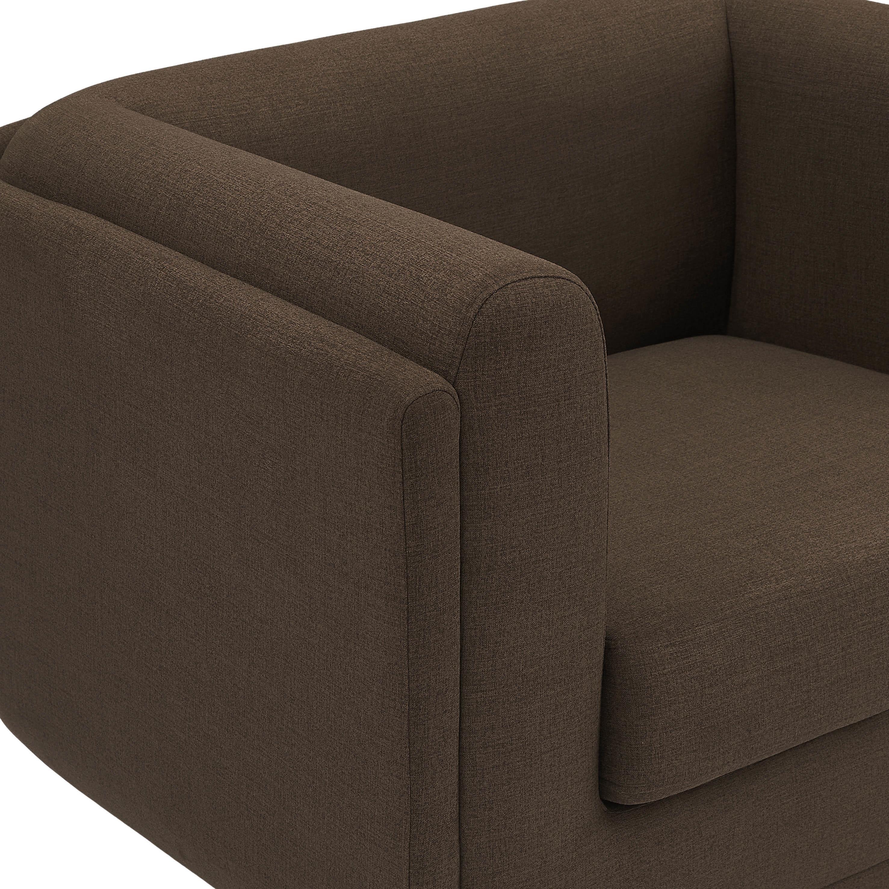 Meridian Kimora Brown Linen Textured Fabric Chair