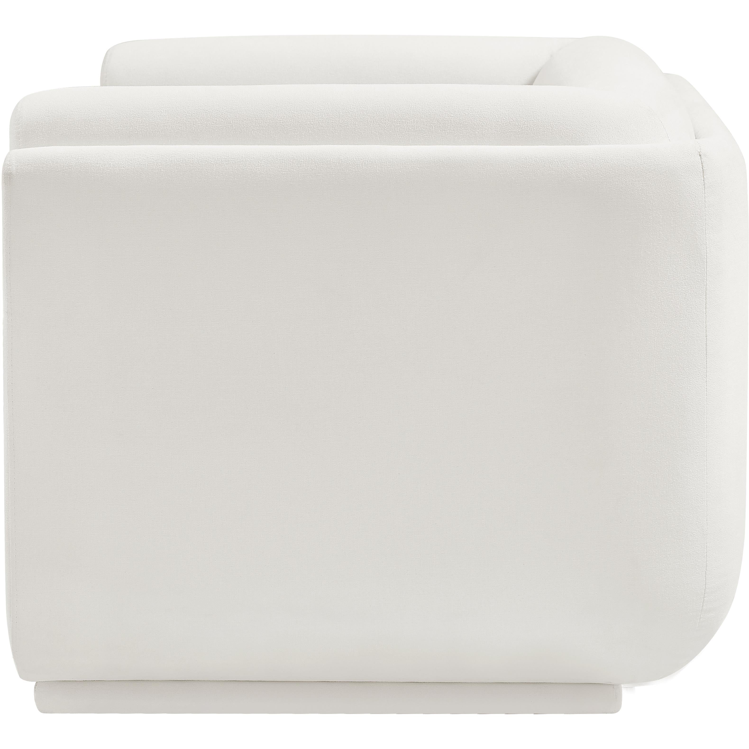 Meridian Kimora Cream Linen Textured Fabric Chair