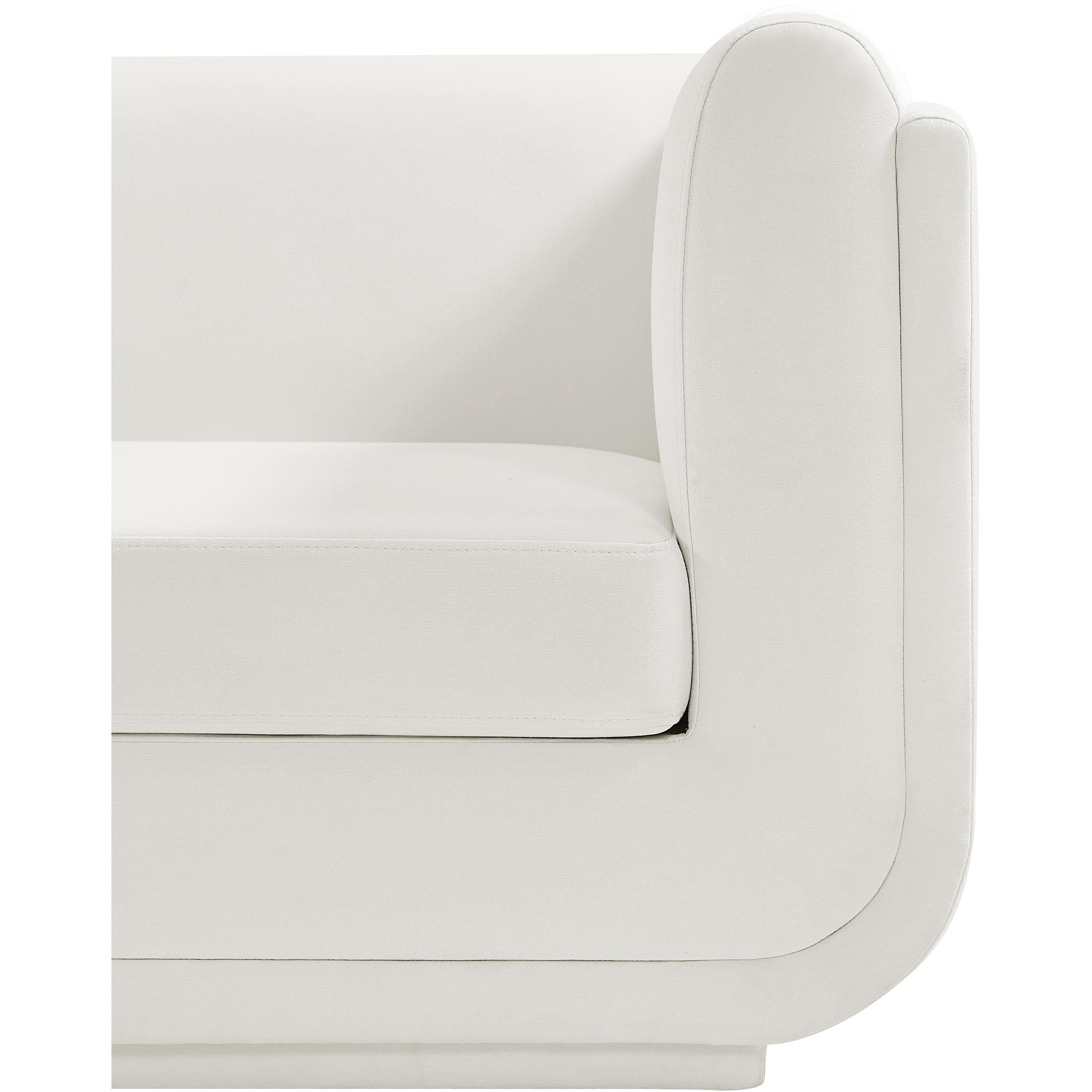 Meridian Kimora Cream Linen Textured Fabric Chair
