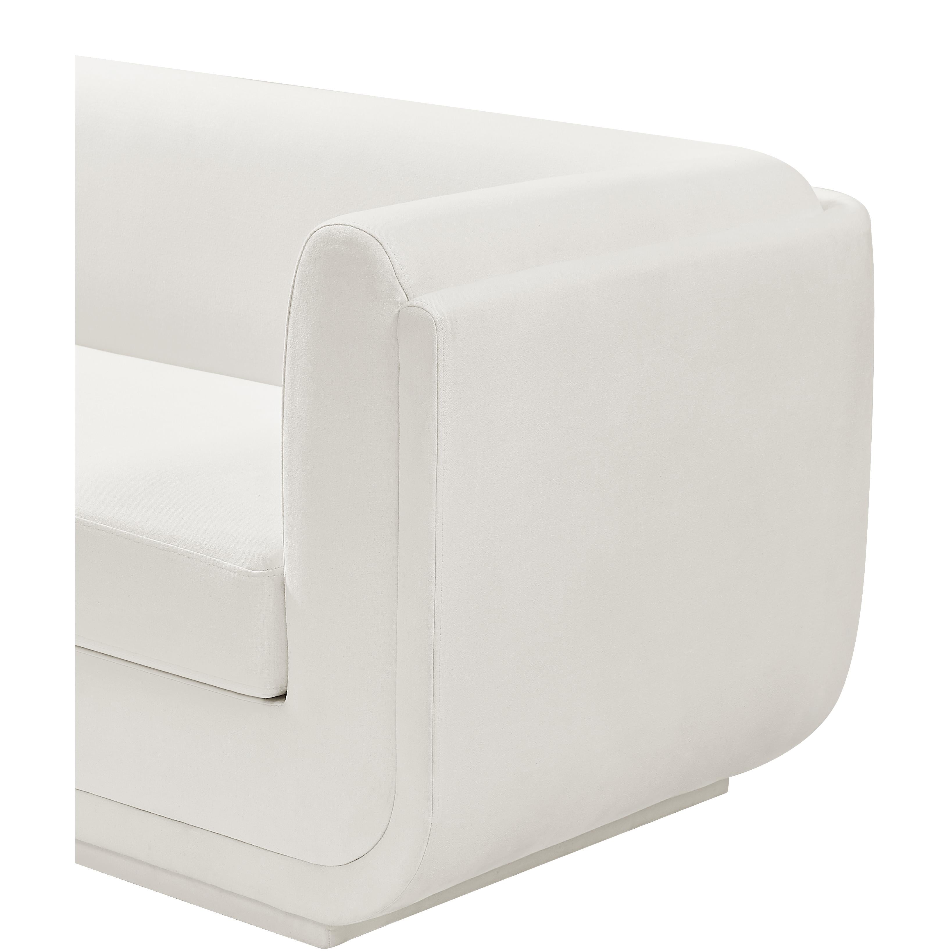 Meridian Kimora Cream Linen Textured Fabric Chair