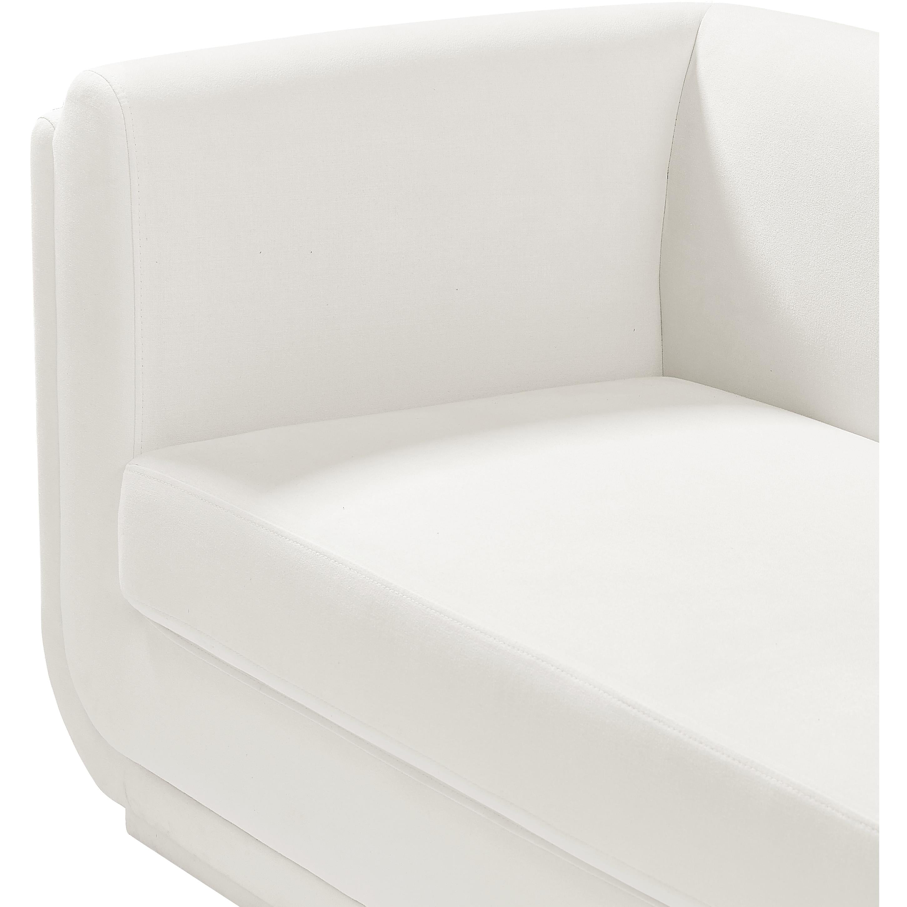 Meridian Kimora Cream Linen Textured Fabric Chair