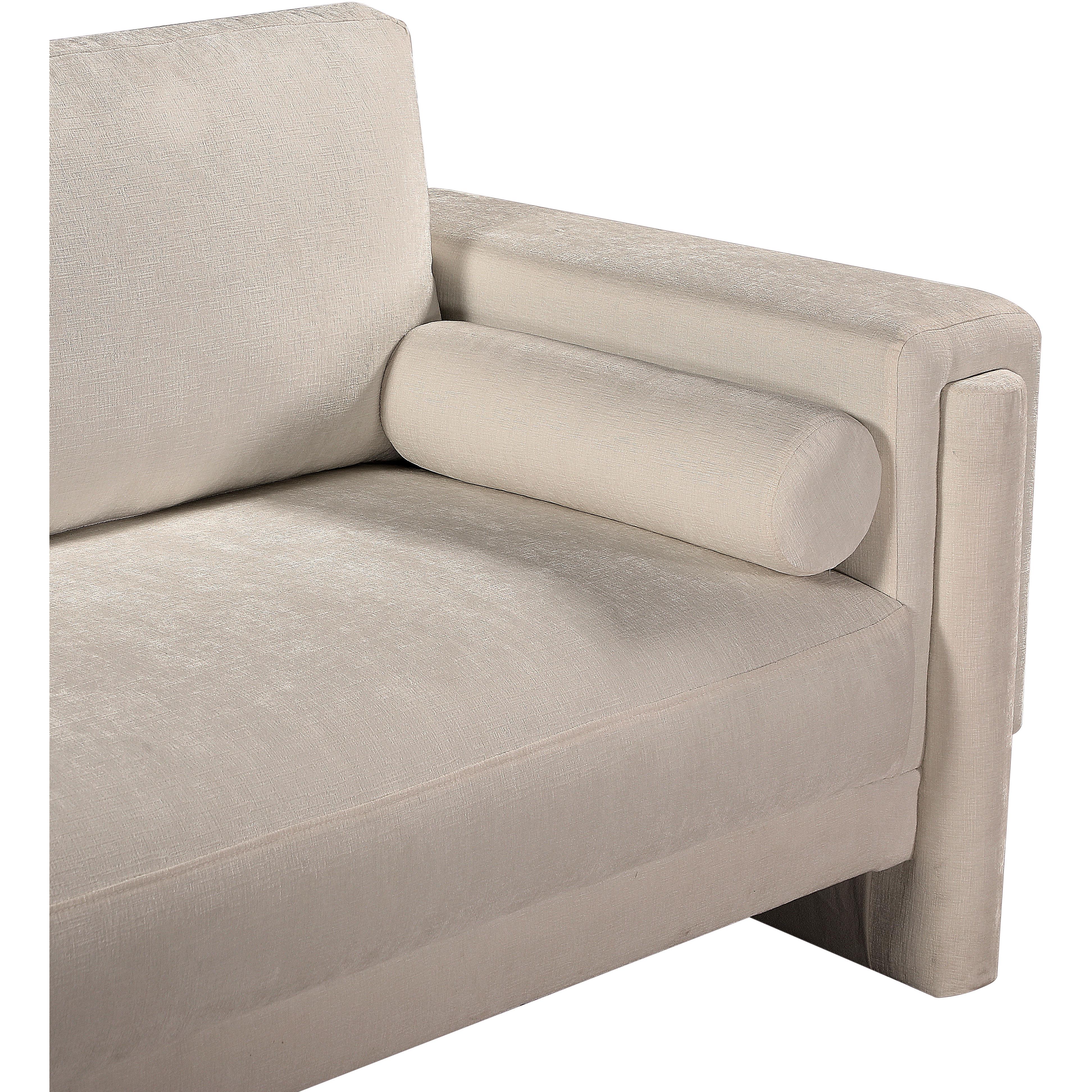 Meridian Madeline Beige Chenille Fabric Chair