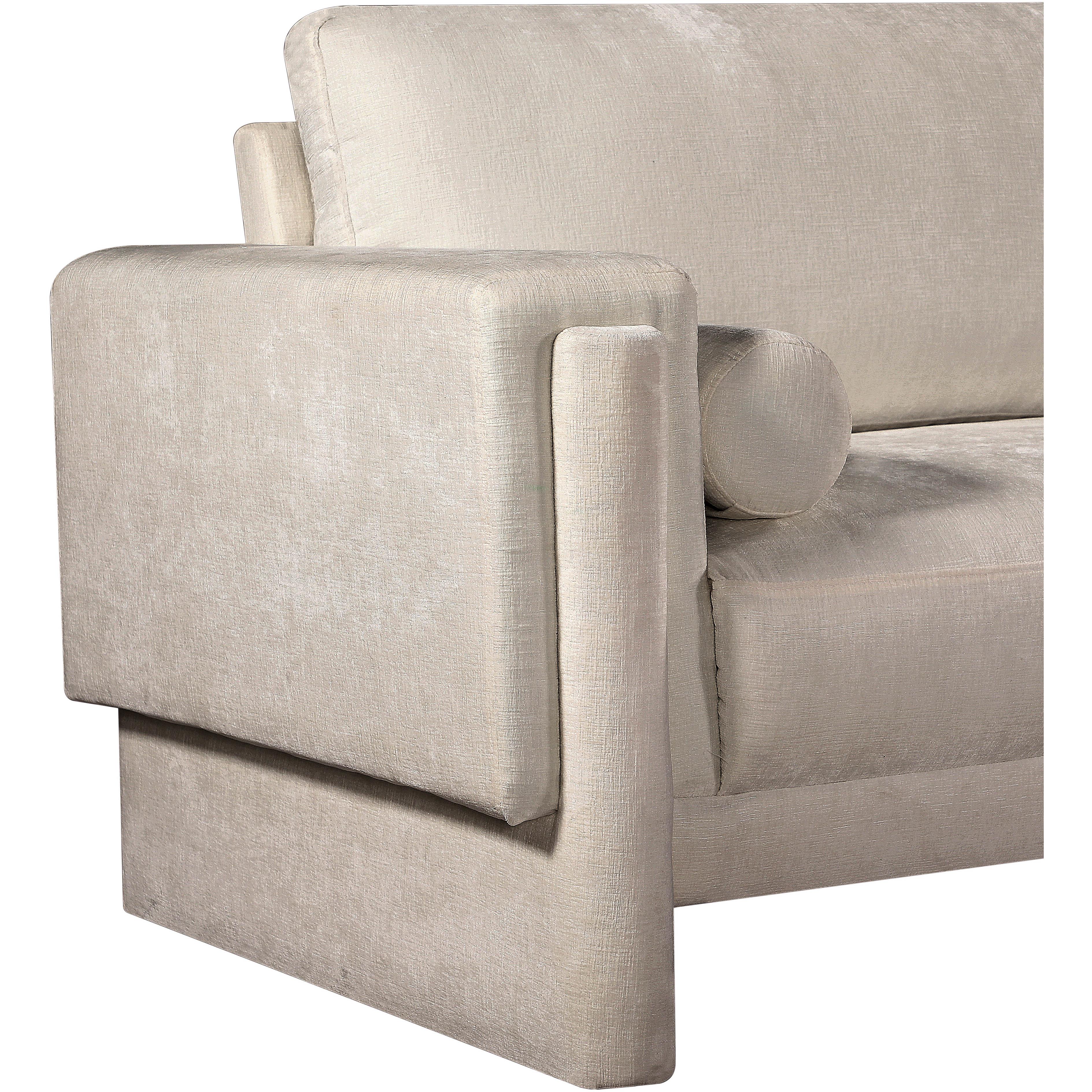 Meridian Madeline Beige Chenille Fabric Chair