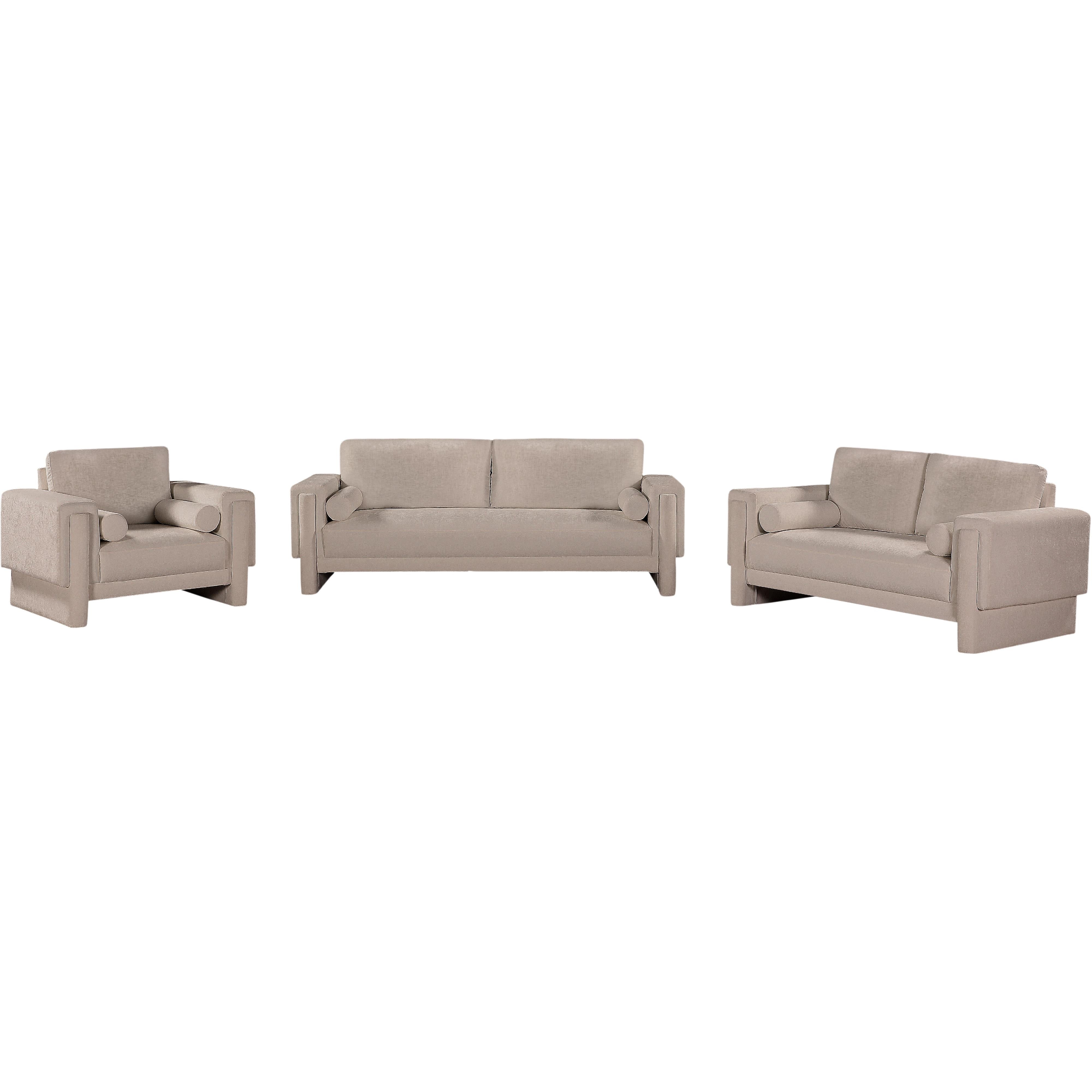 Meridian Madeline Beige Chenille Fabric Chair