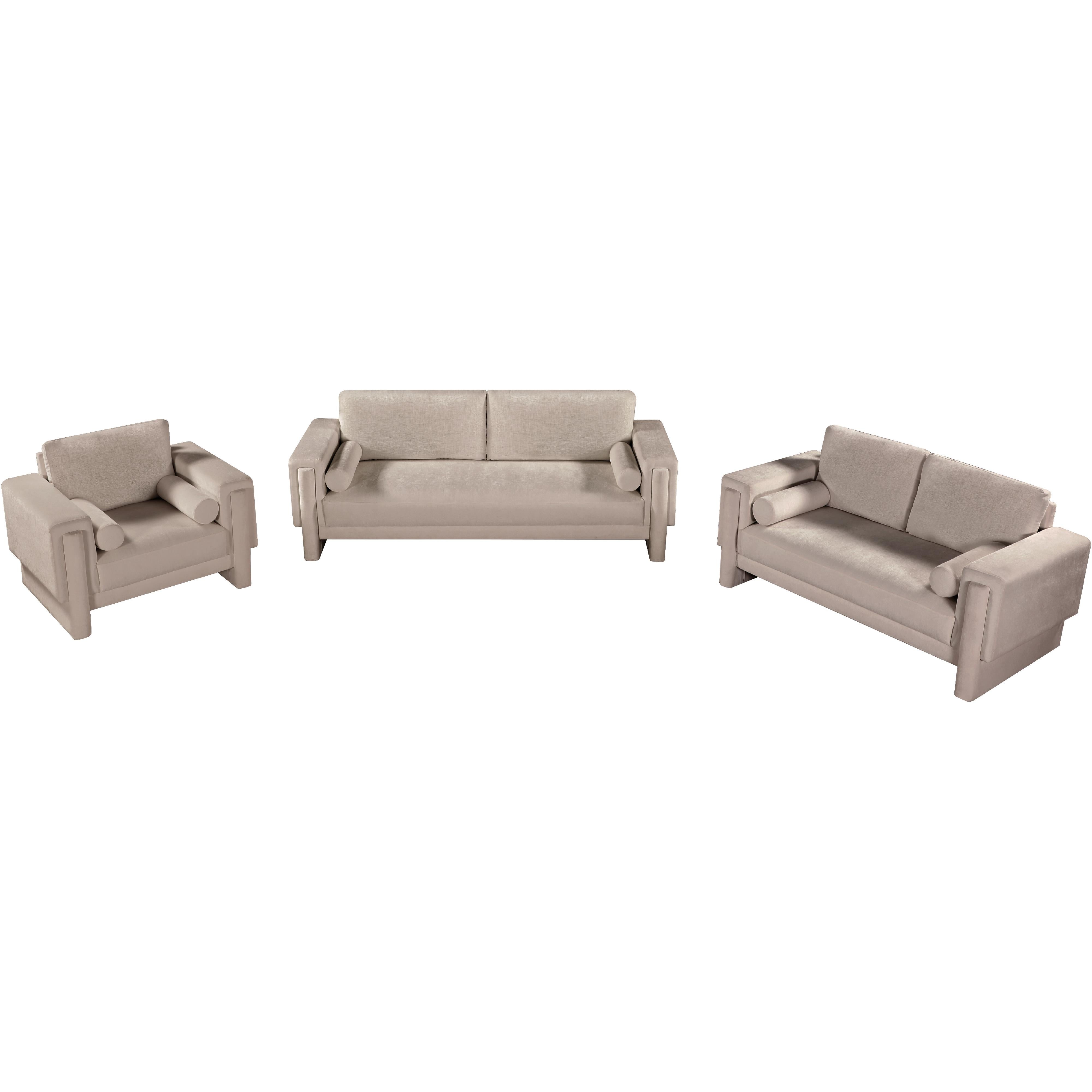 Meridian Madeline Beige Chenille Fabric Chair
