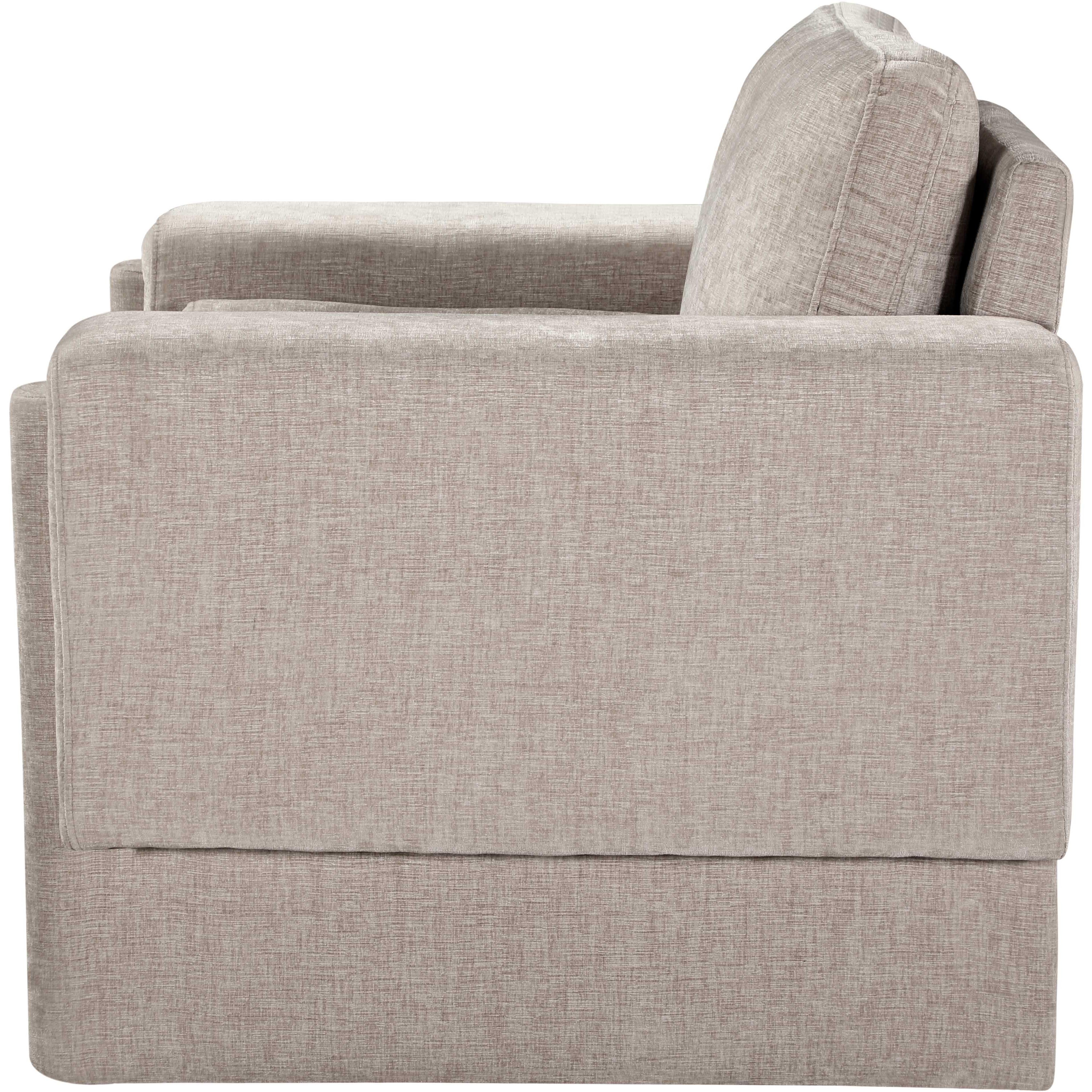 Meridian Madeline Beige Chenille Fabric Chair
