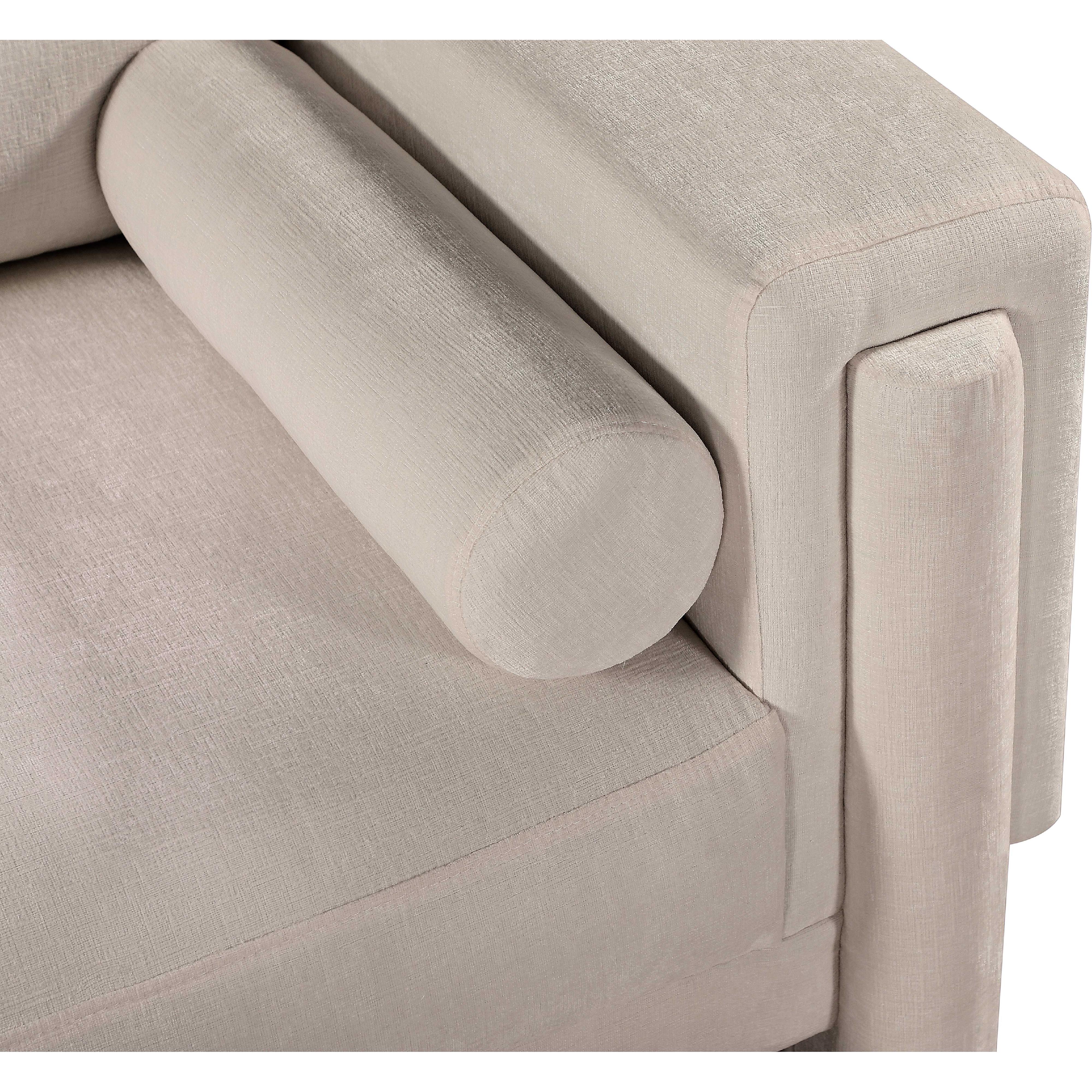 Meridian Madeline Beige Chenille Fabric Chair