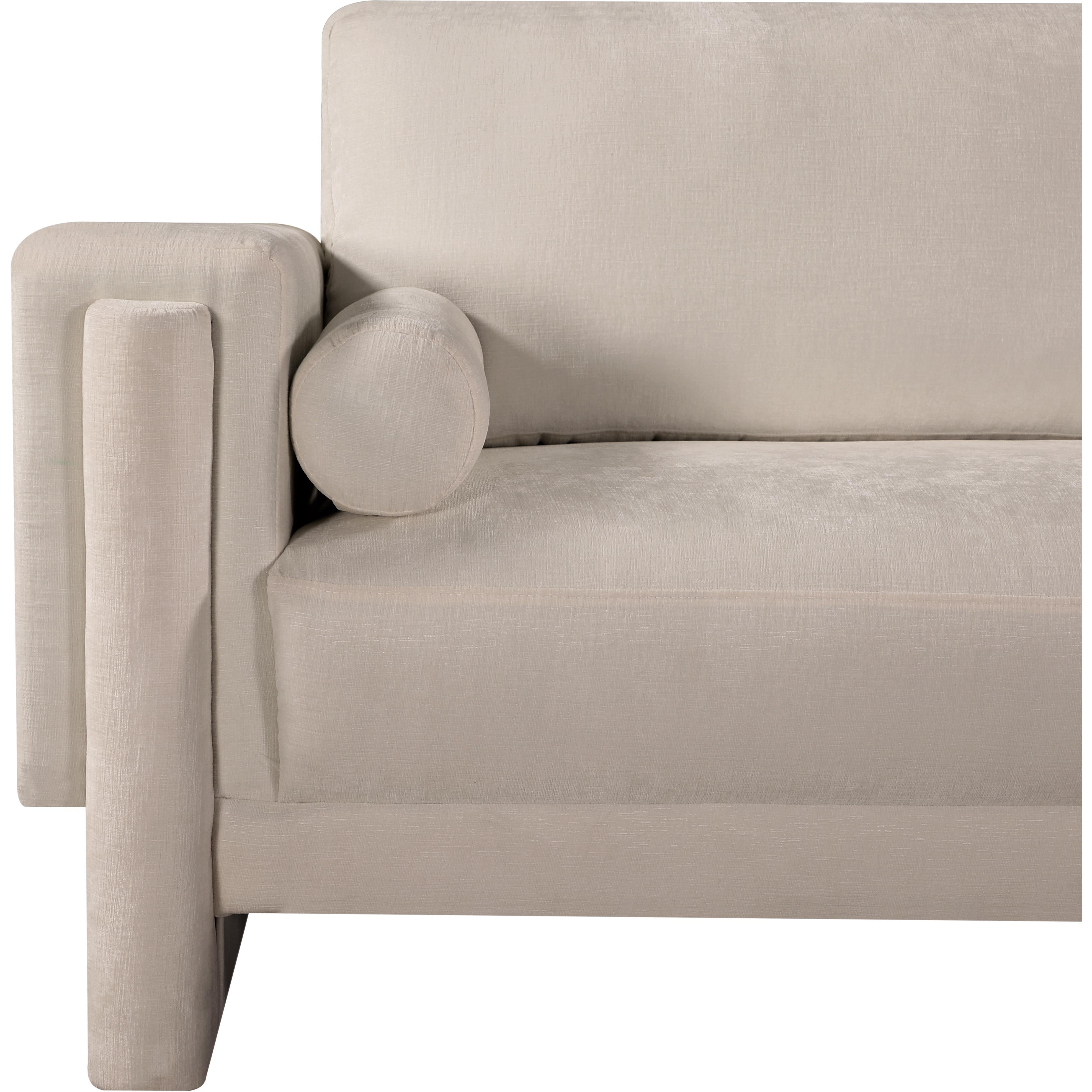 Meridian Madeline Beige Chenille Fabric Chair