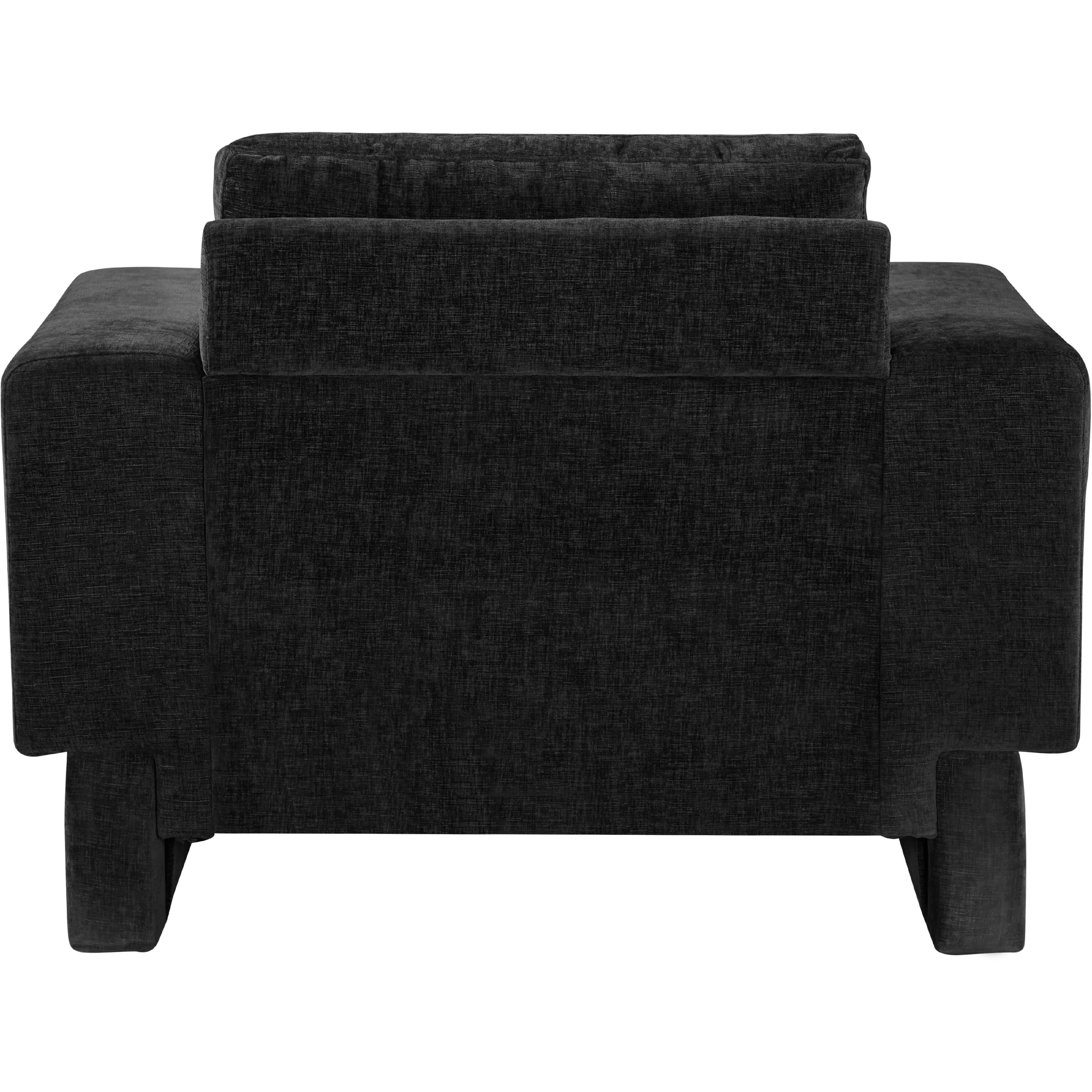 Meridian Madeline Black Chenille Fabric Chair