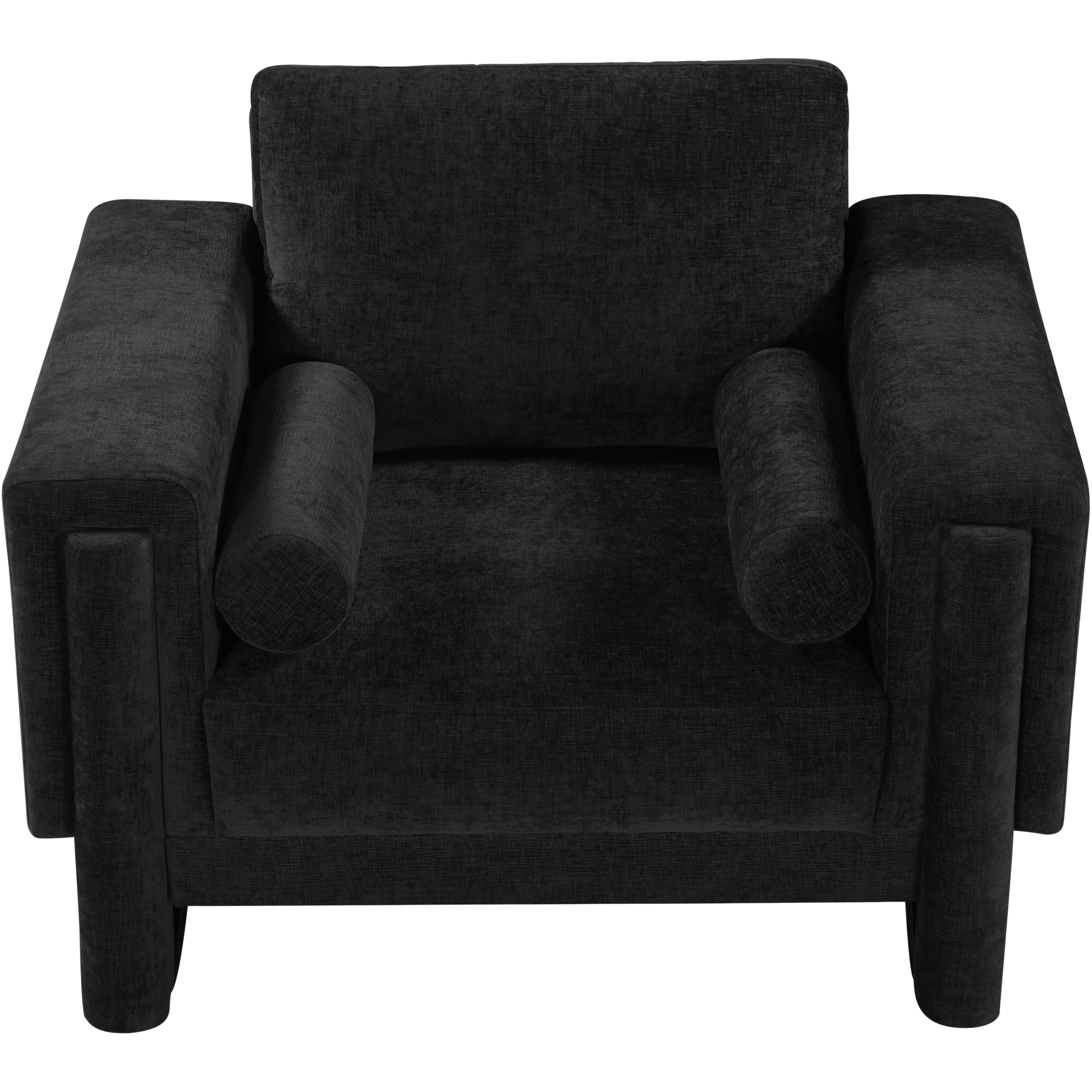 Meridian Madeline Black Chenille Fabric Chair
