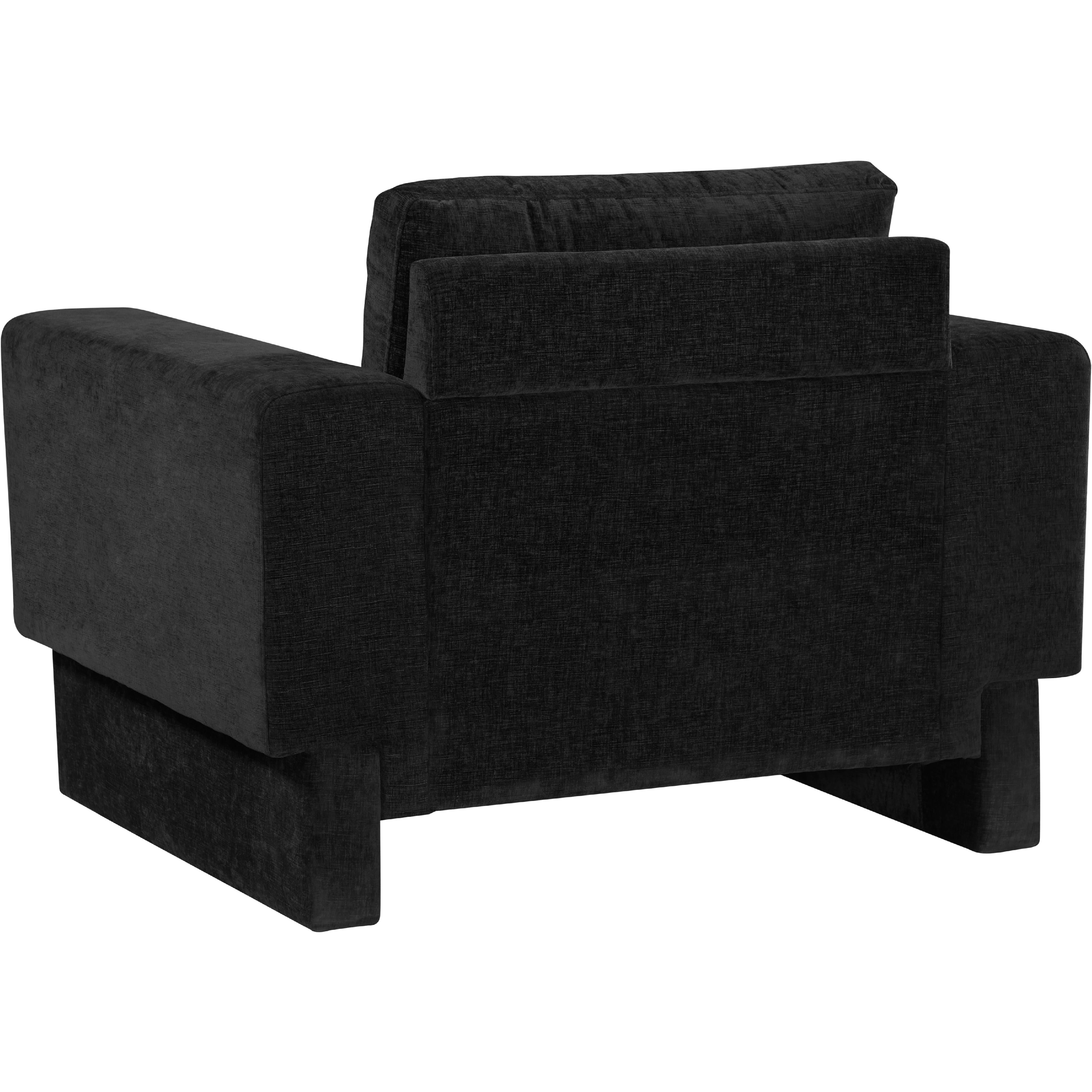Meridian Madeline Black Chenille Fabric Chair