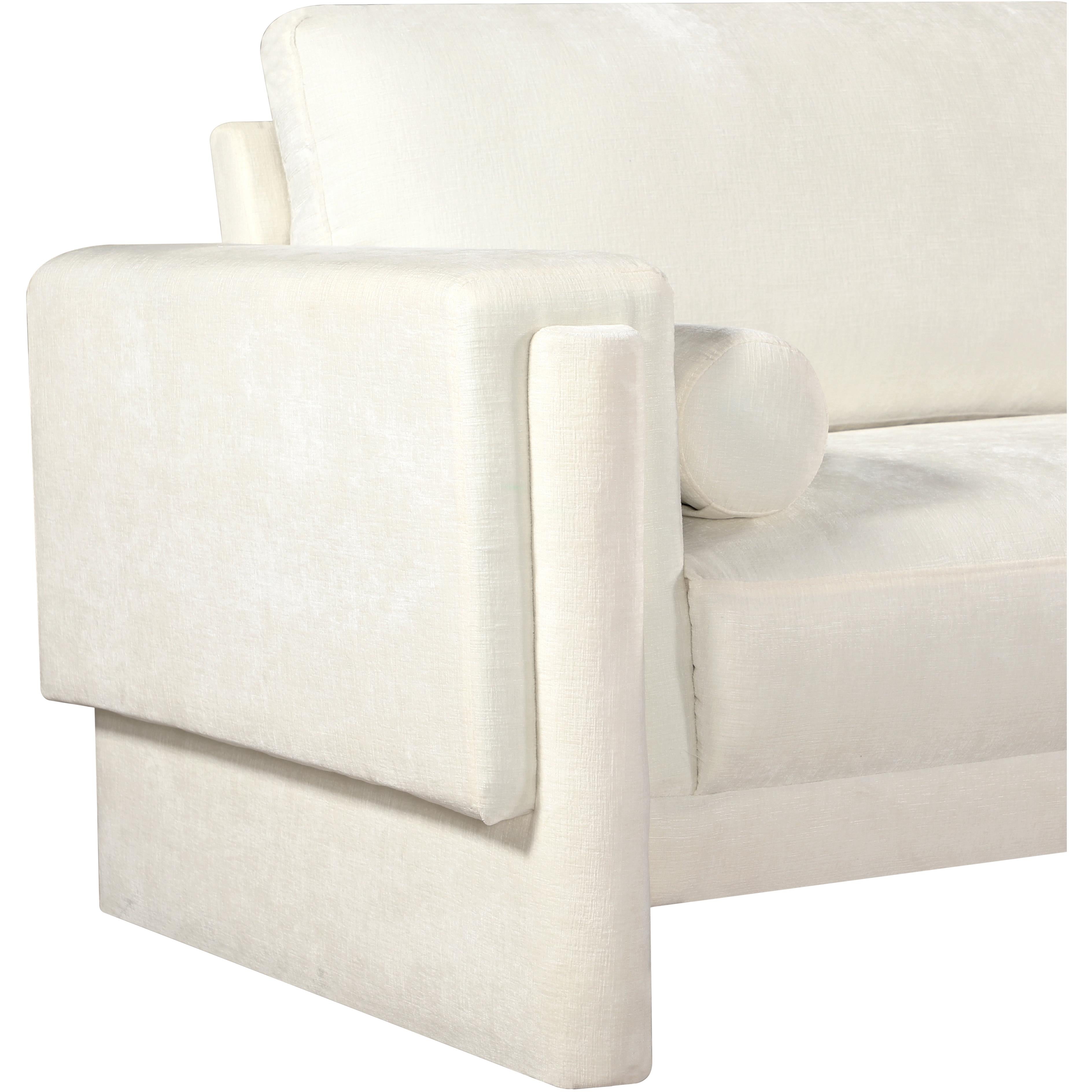 Meridian Madeline Cream Chenille Fabric Chair