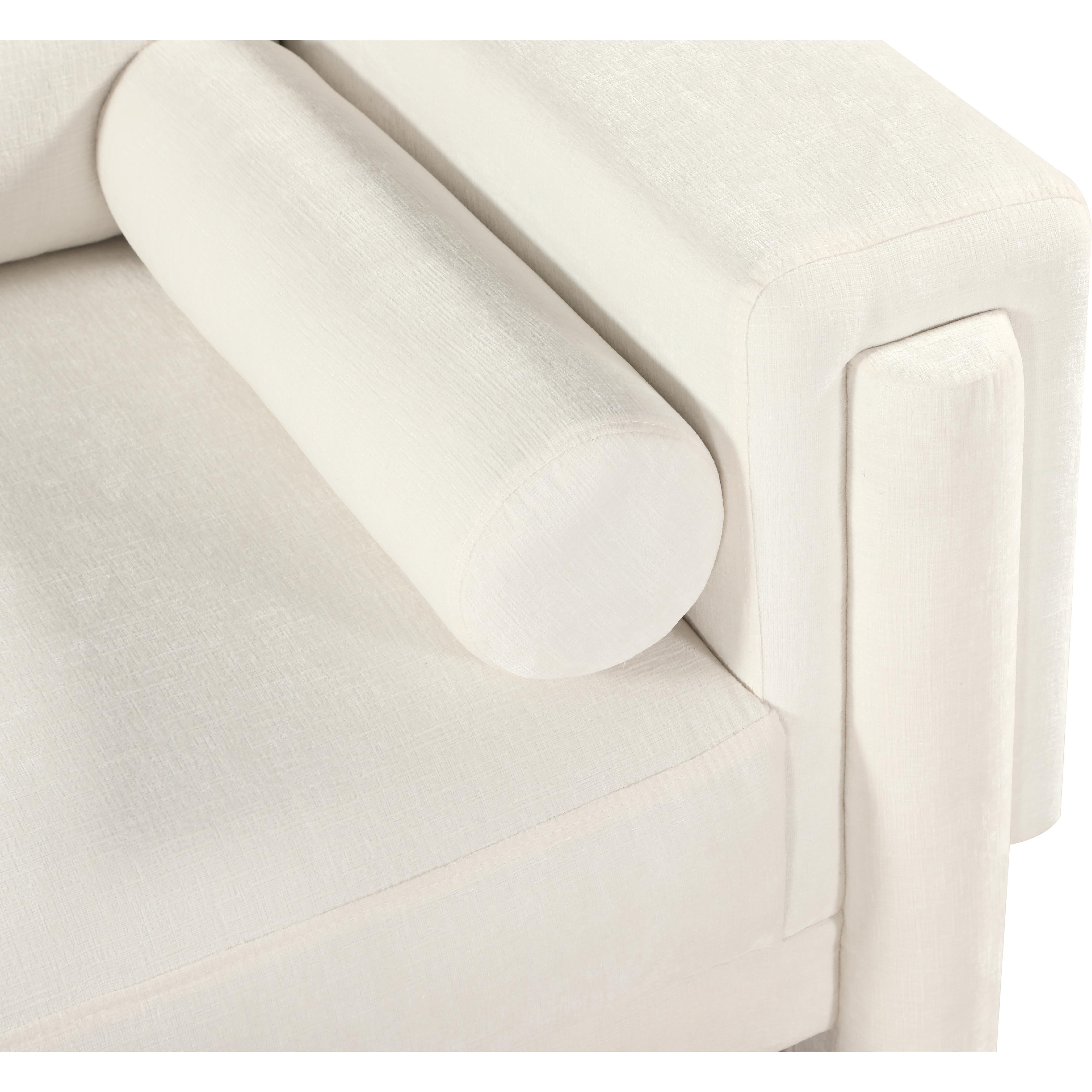 Meridian Madeline Cream Chenille Fabric Chair