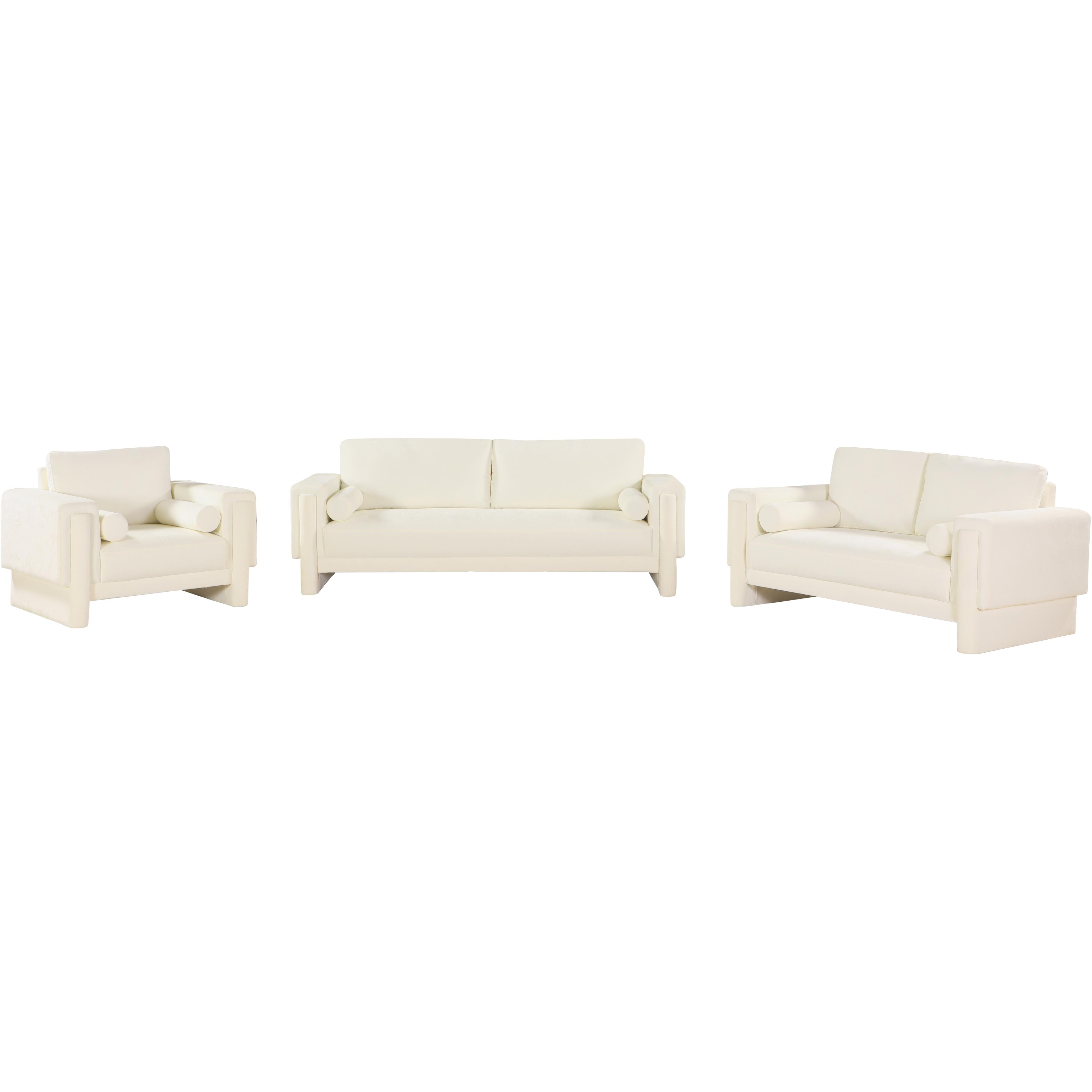 Meridian Madeline Cream Chenille Fabric Chair