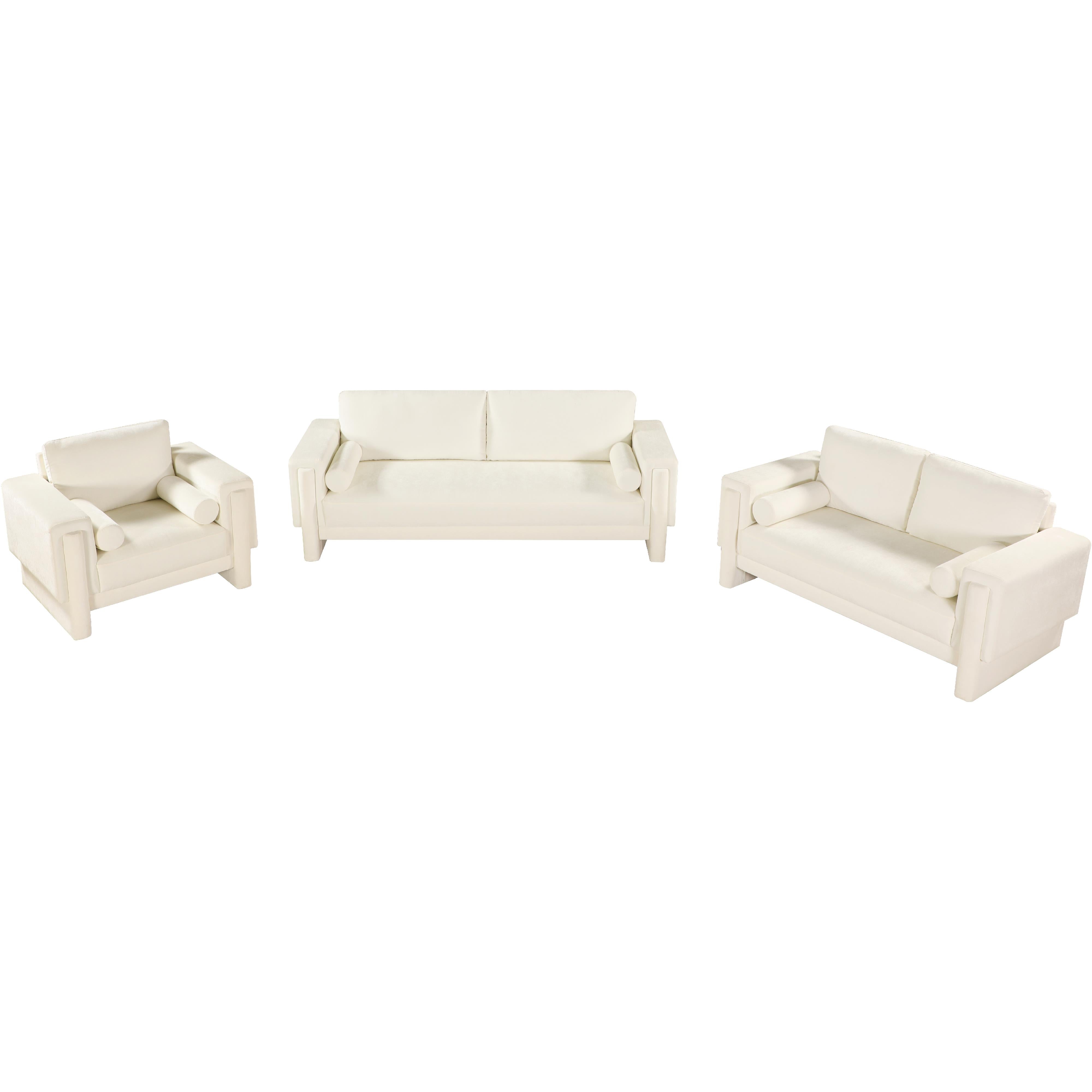 Meridian Madeline Cream Chenille Fabric Chair