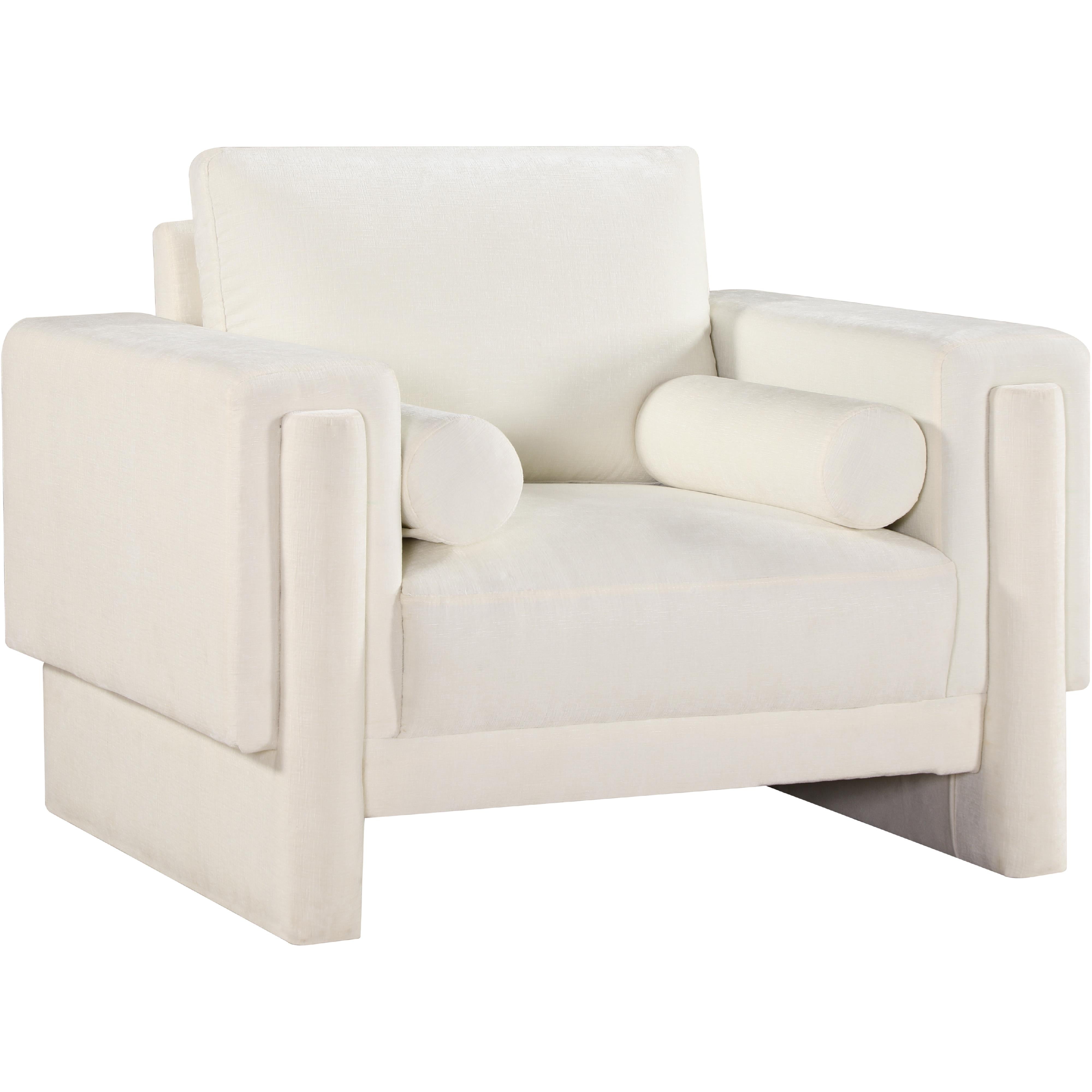 Meridian Madeline Cream Chenille Fabric Chair