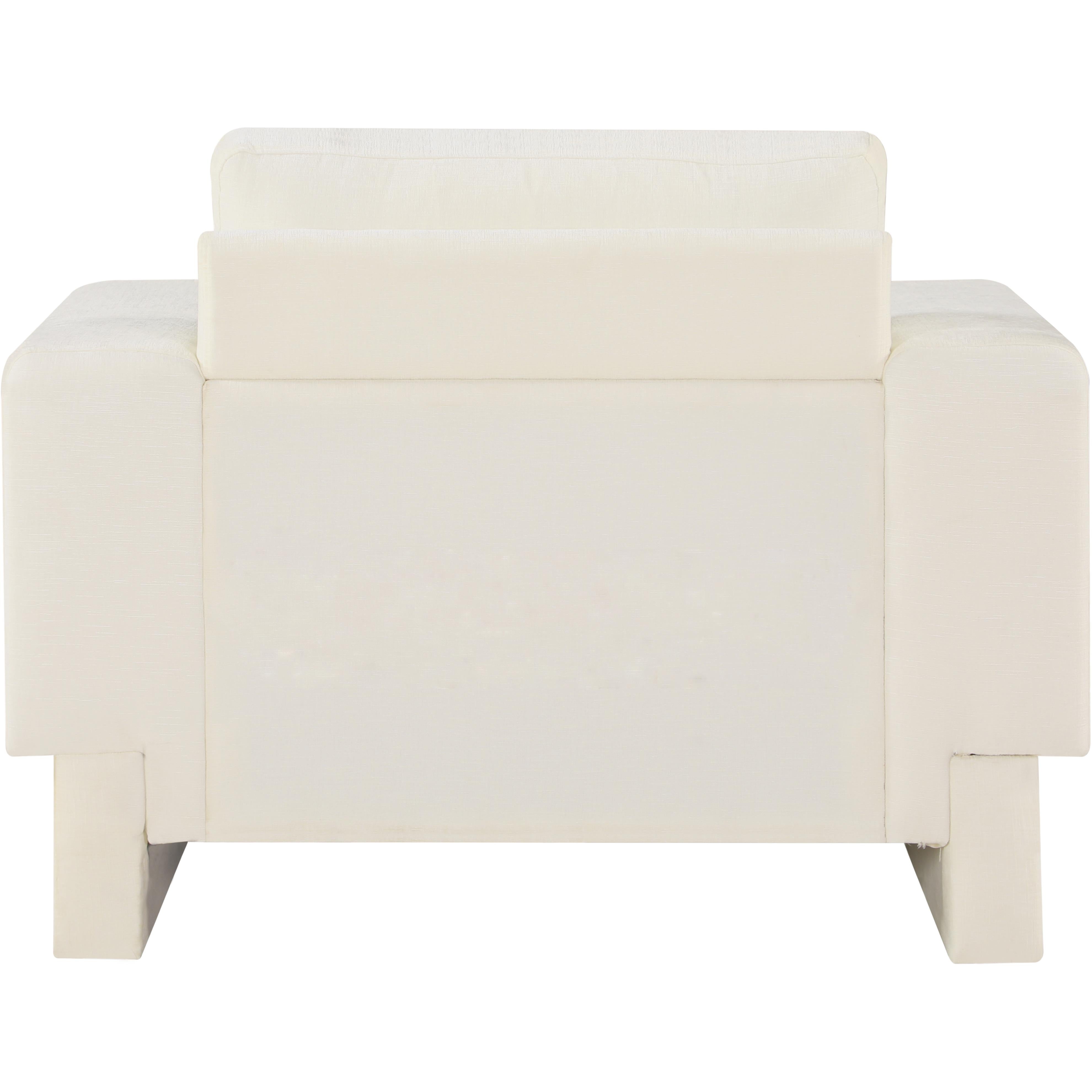 Meridian Madeline Cream Chenille Fabric Chair