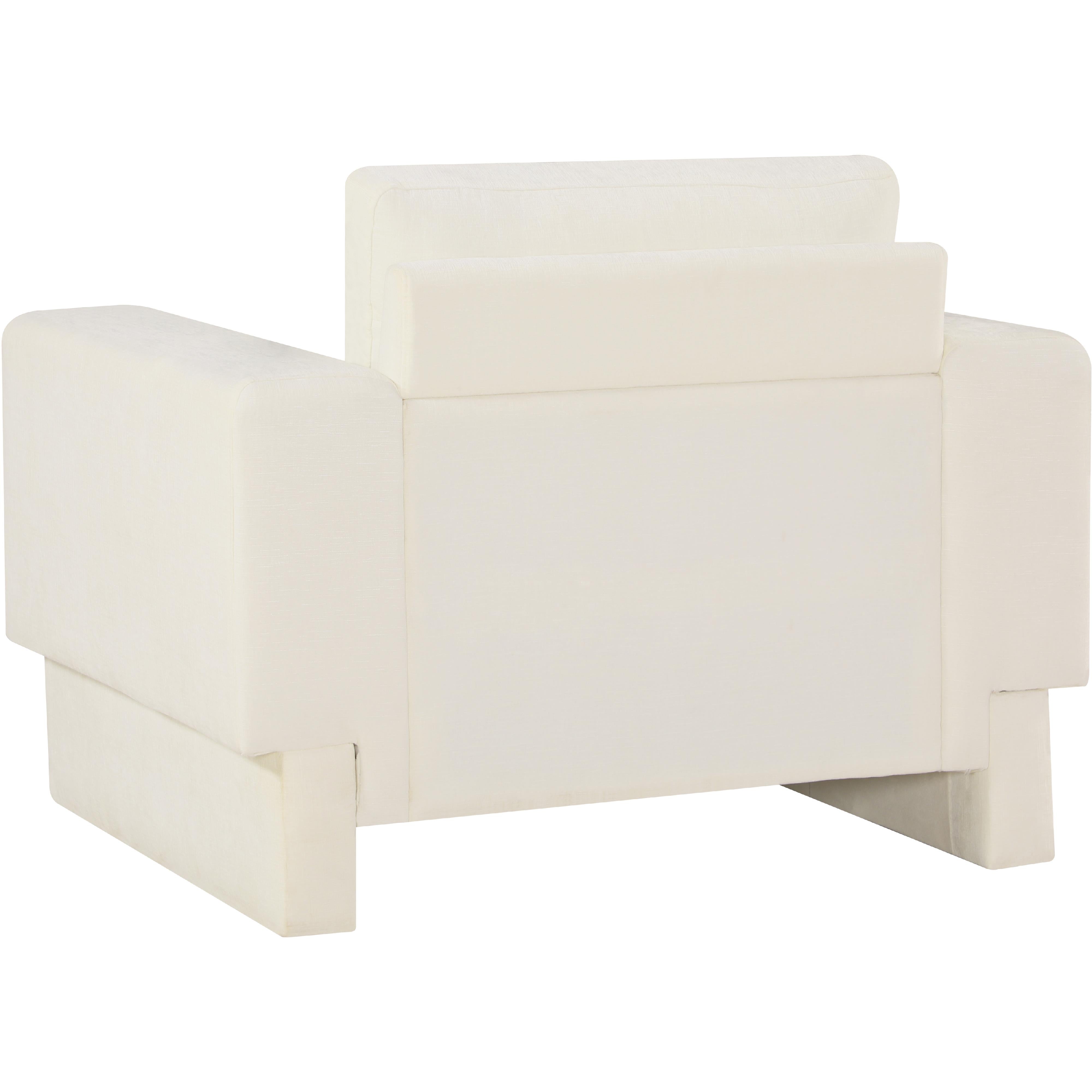 Meridian Madeline Cream Chenille Fabric Chair