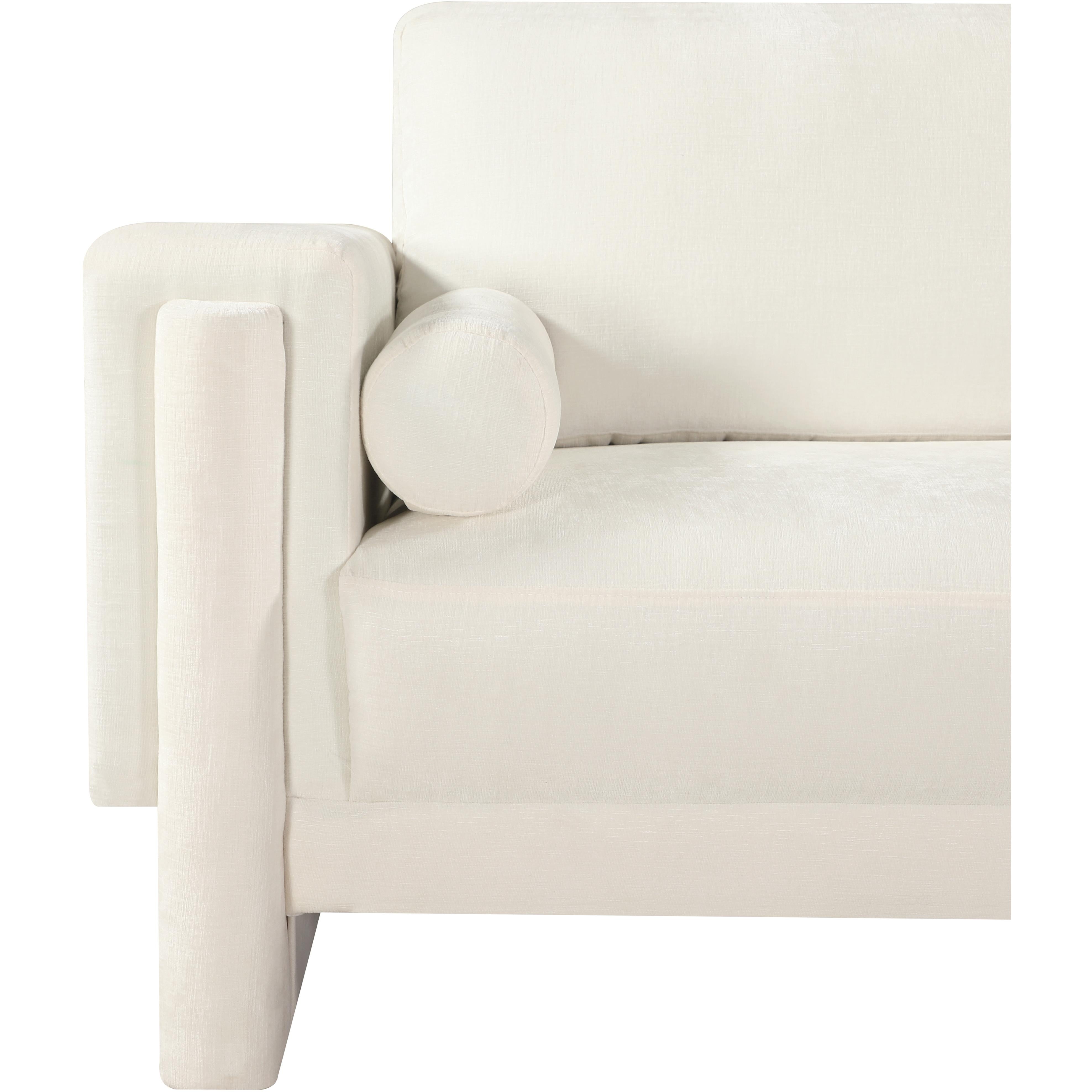 Meridian Madeline Cream Chenille Fabric Chair