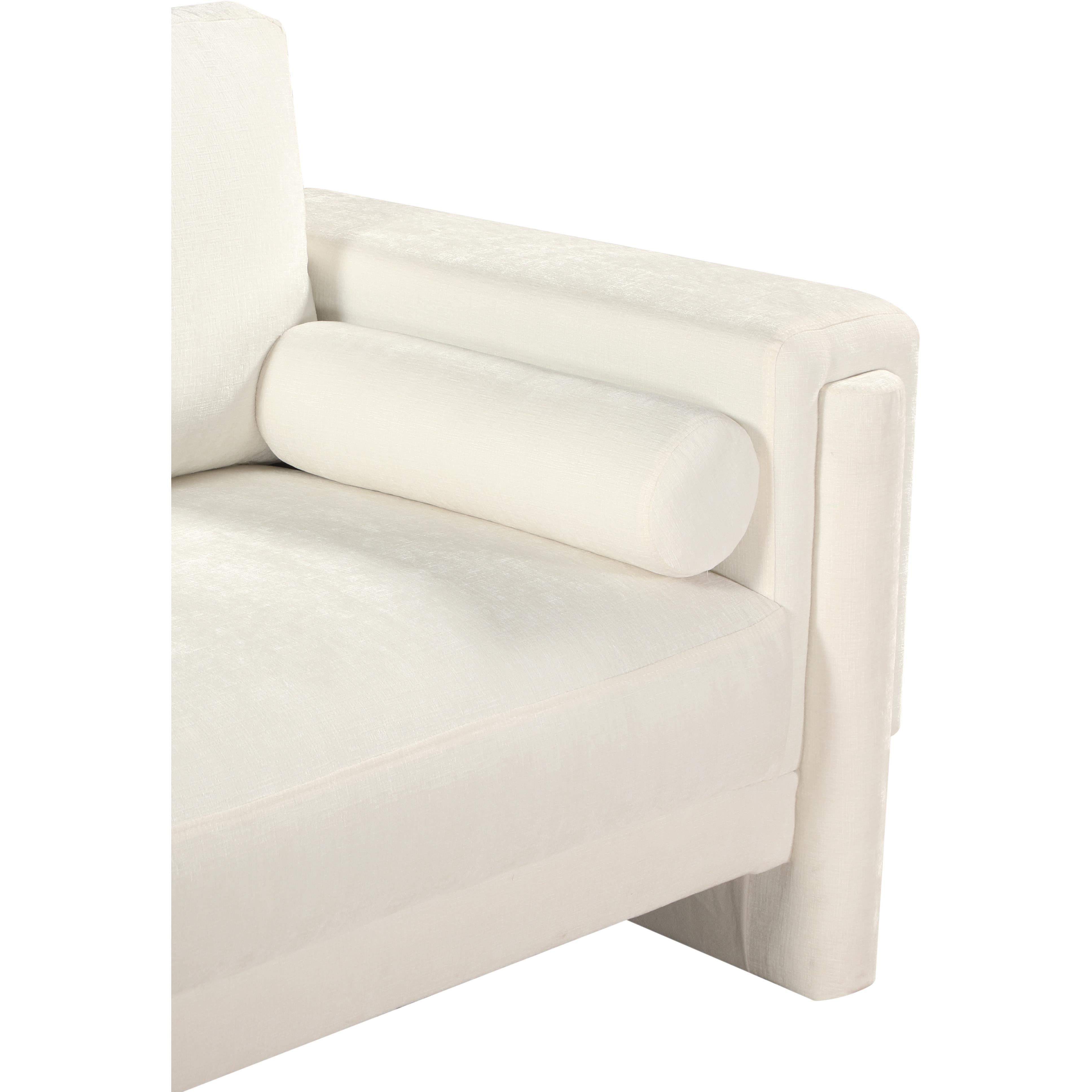 Meridian Madeline Cream Chenille Fabric Chair