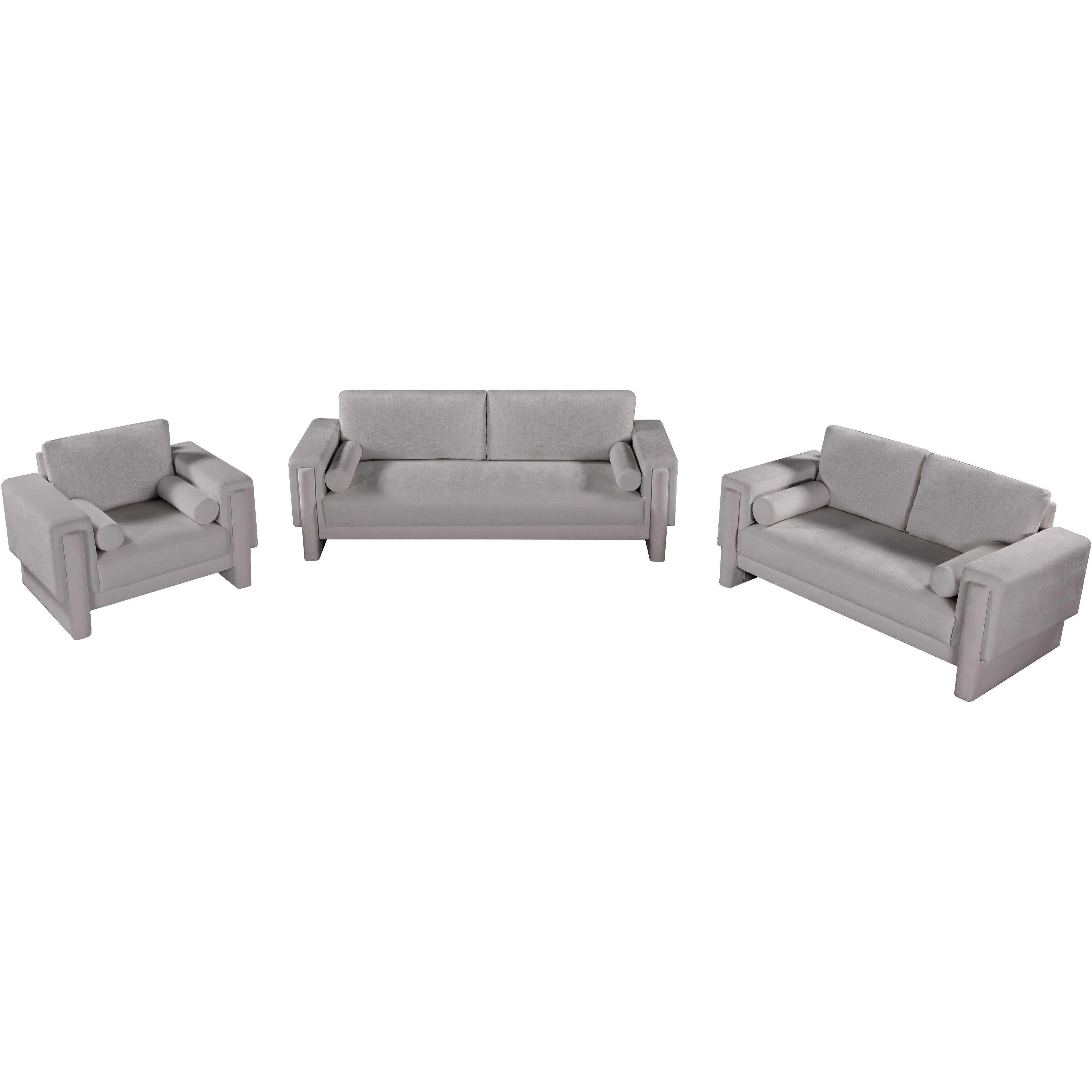 Meridian Madeline Grey Chenille Fabric Chair