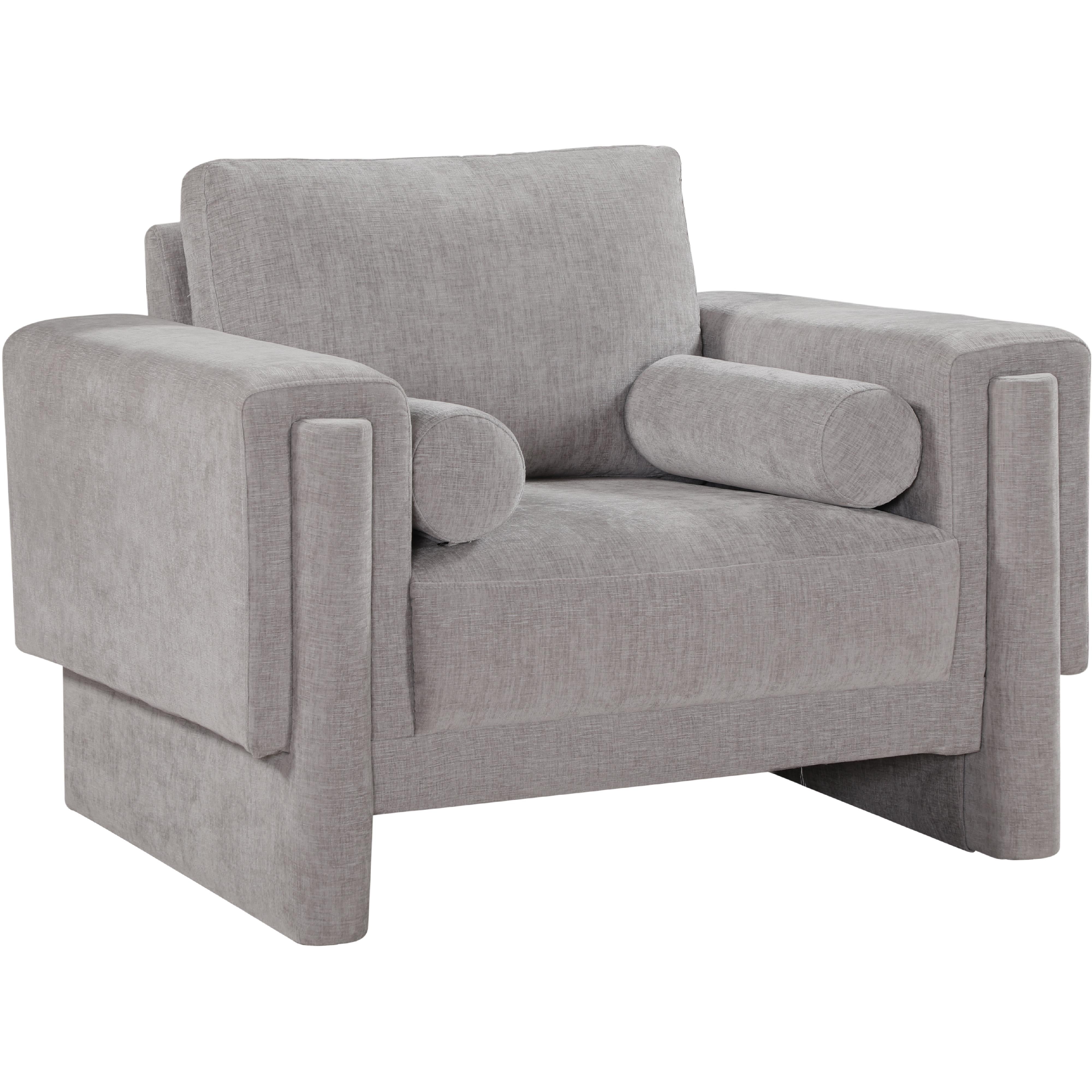 Meridian Madeline Grey Chenille Fabric Chair