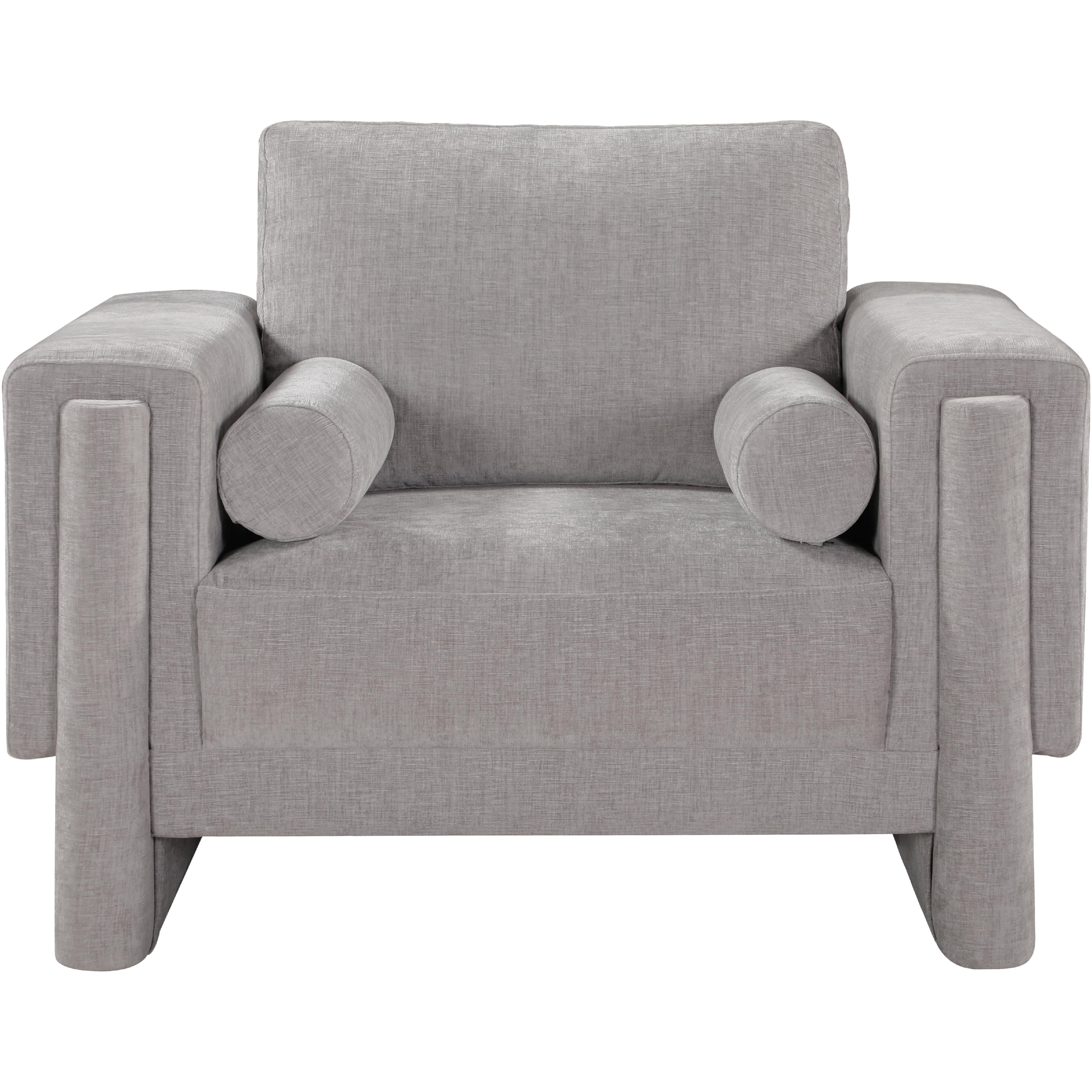 Meridian Madeline Grey Chenille Fabric Chair