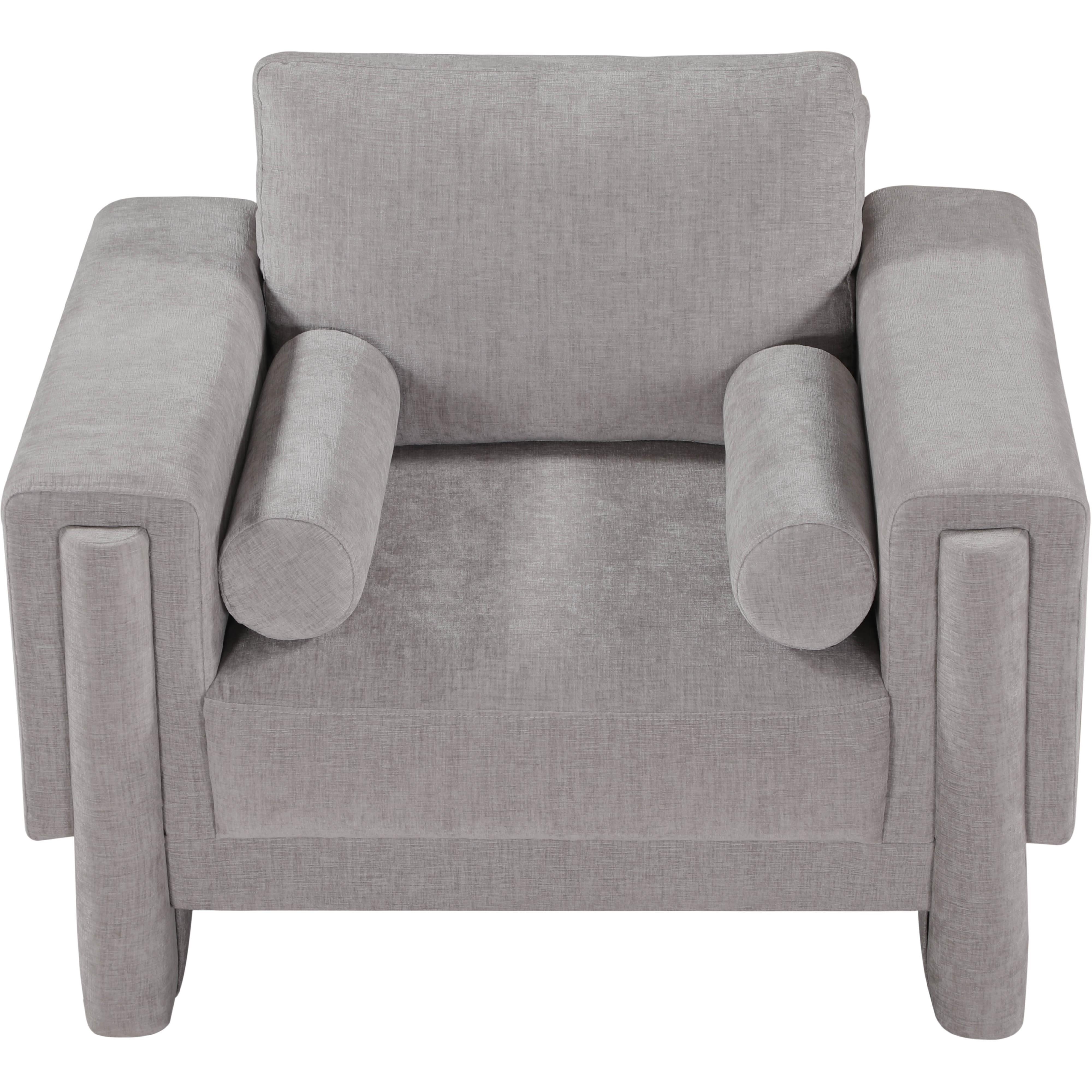 Meridian Madeline Grey Chenille Fabric Chair