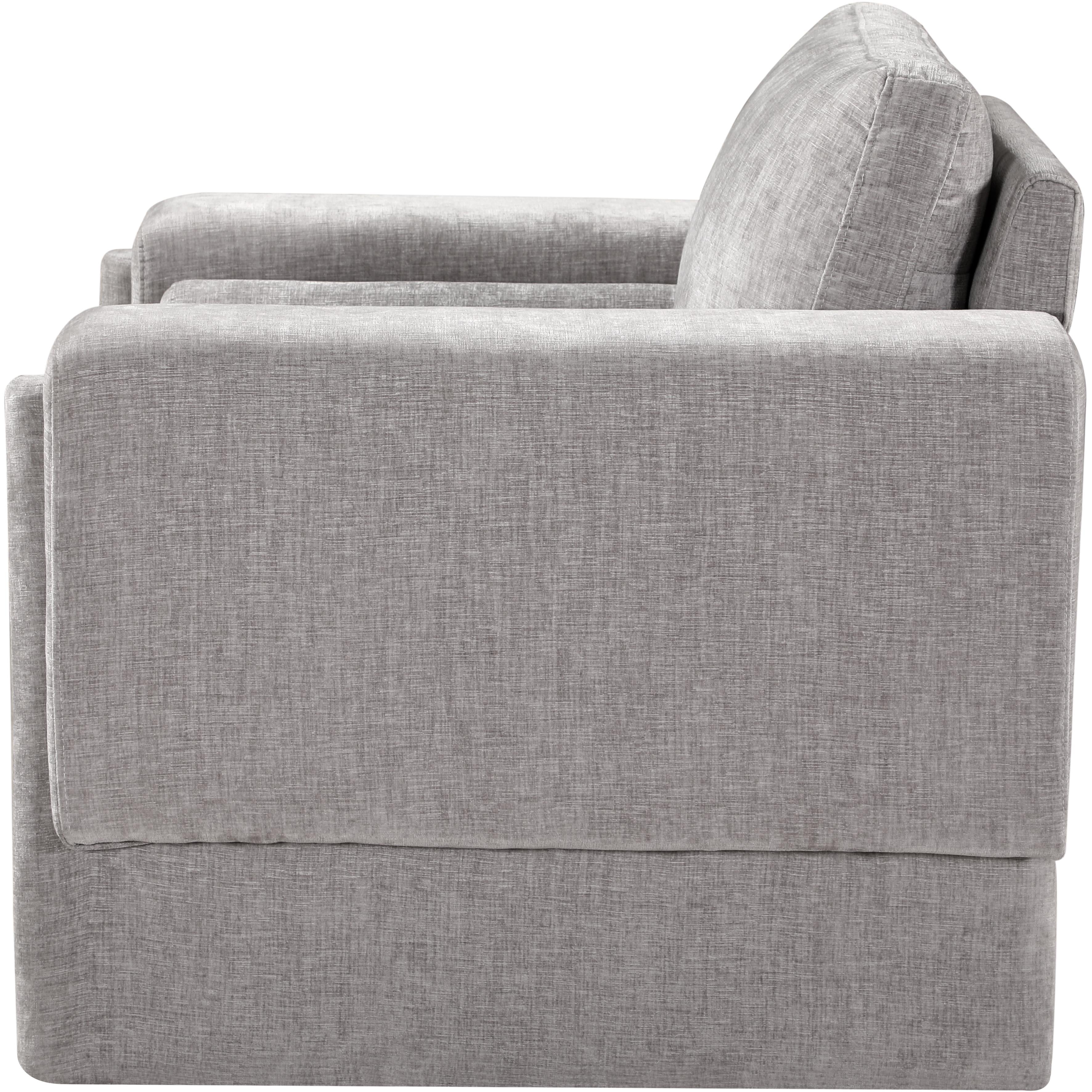 Meridian Madeline Grey Chenille Fabric Chair