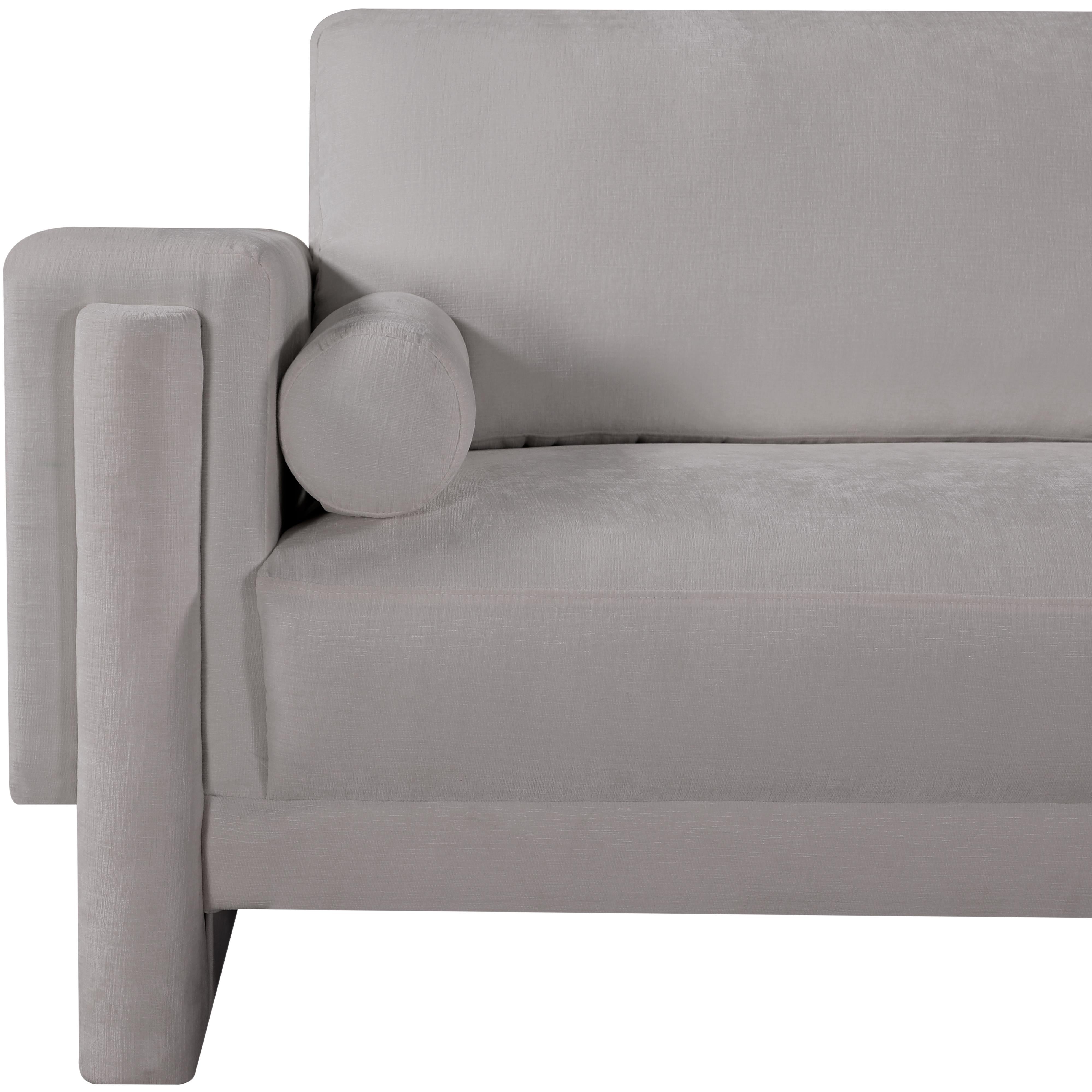Meridian Madeline Grey Chenille Fabric Chair
