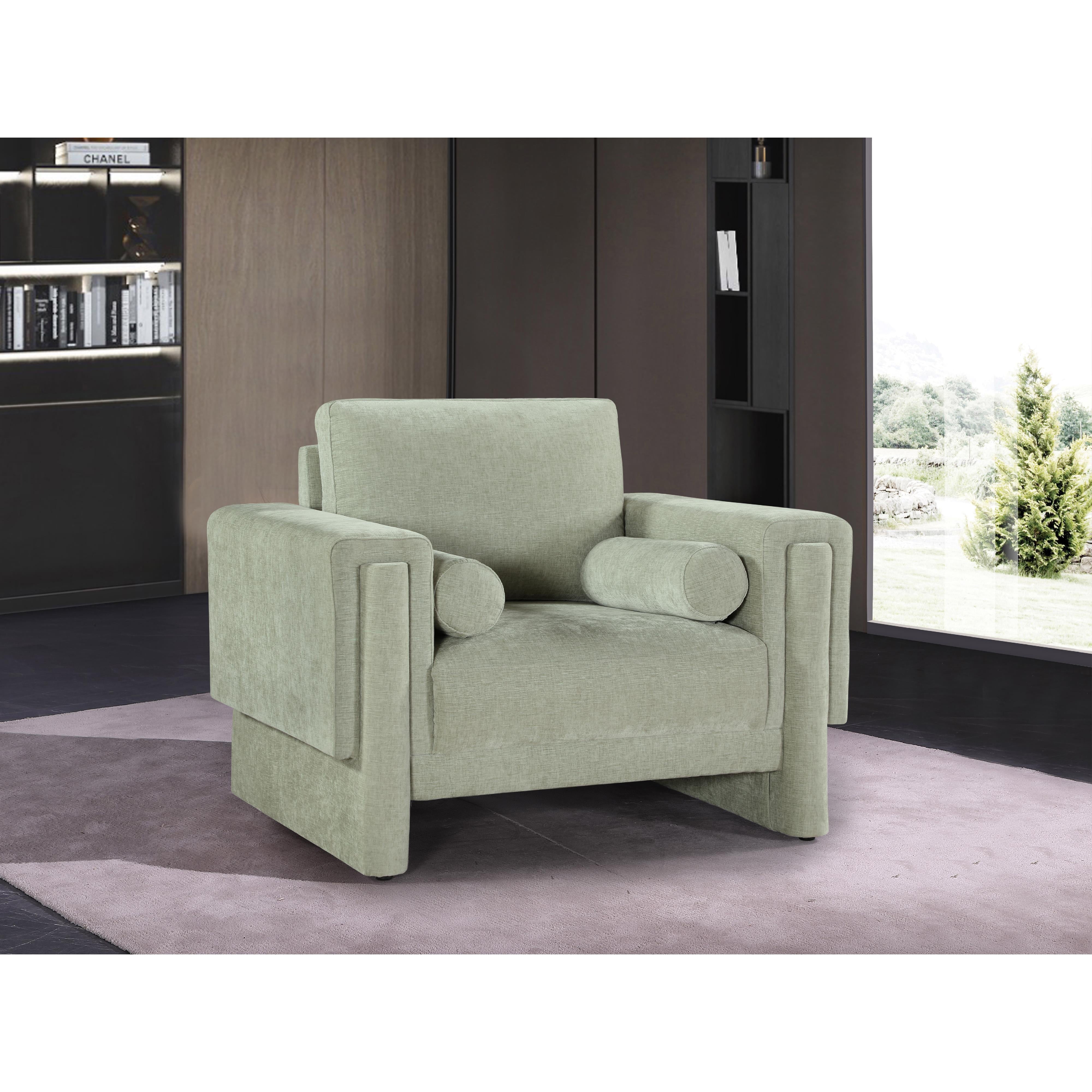 Meridian Madeline Mint Chenille Fabric Chair