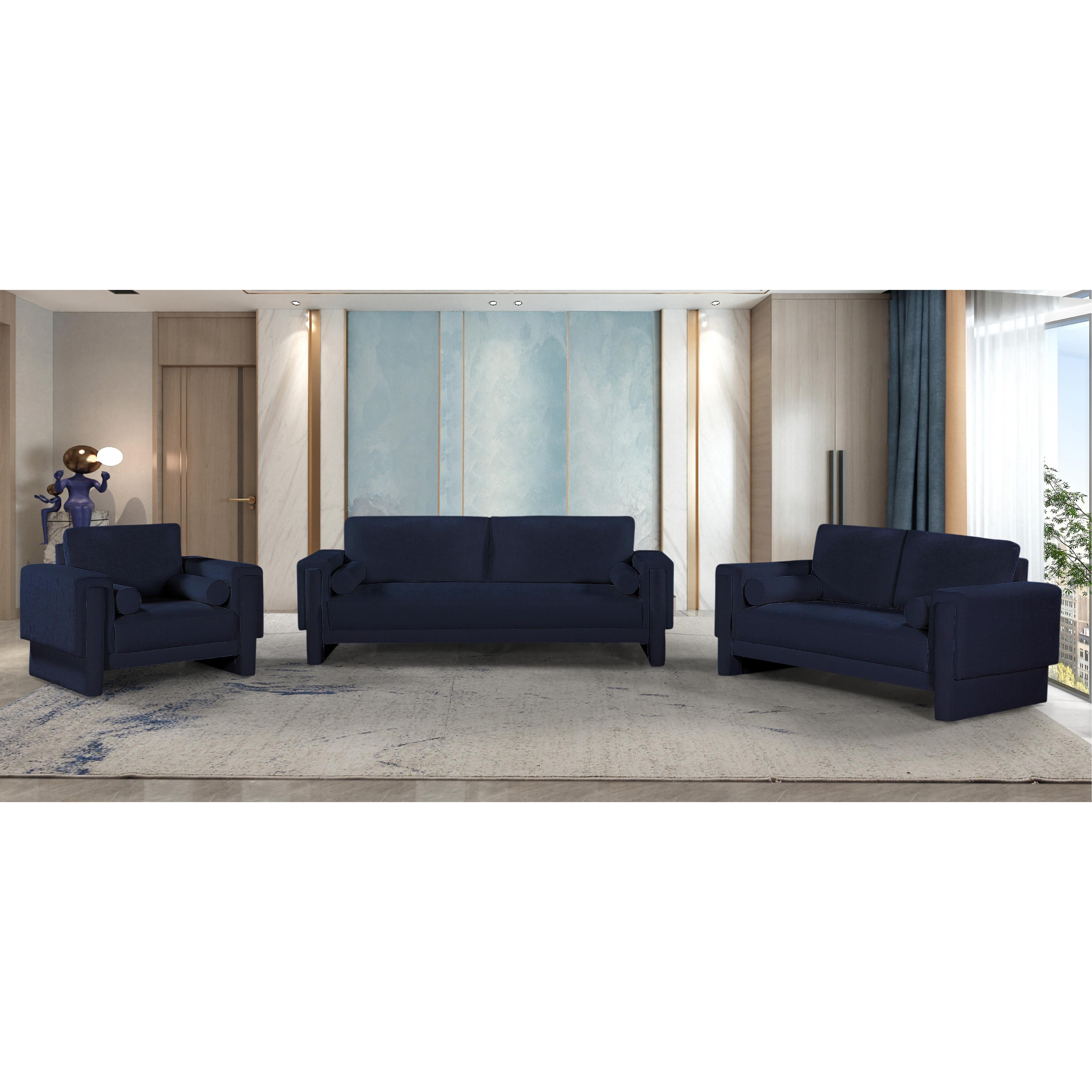 Meridian Madeline Navy Chenille Fabric Chair