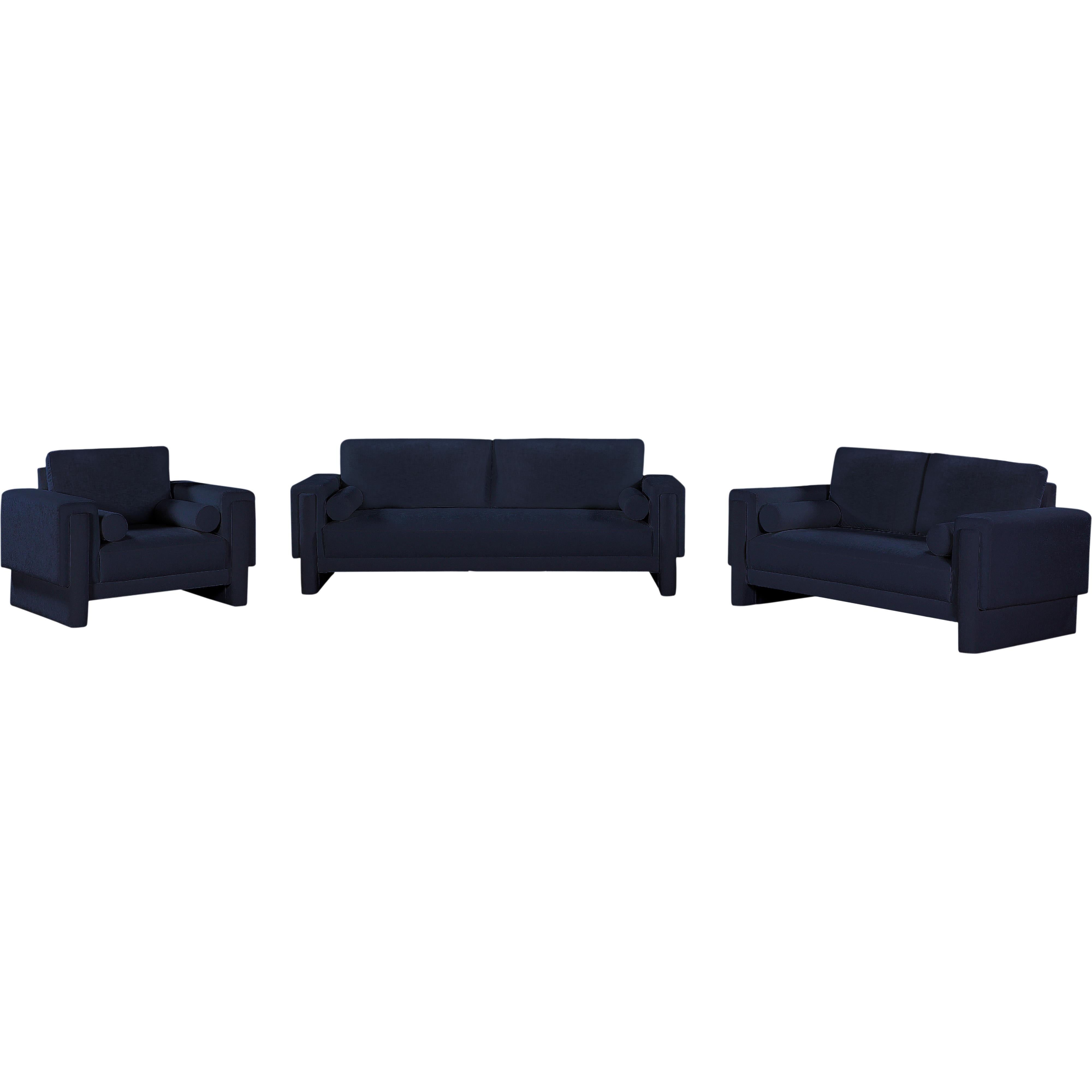Meridian Madeline Navy Chenille Fabric Chair