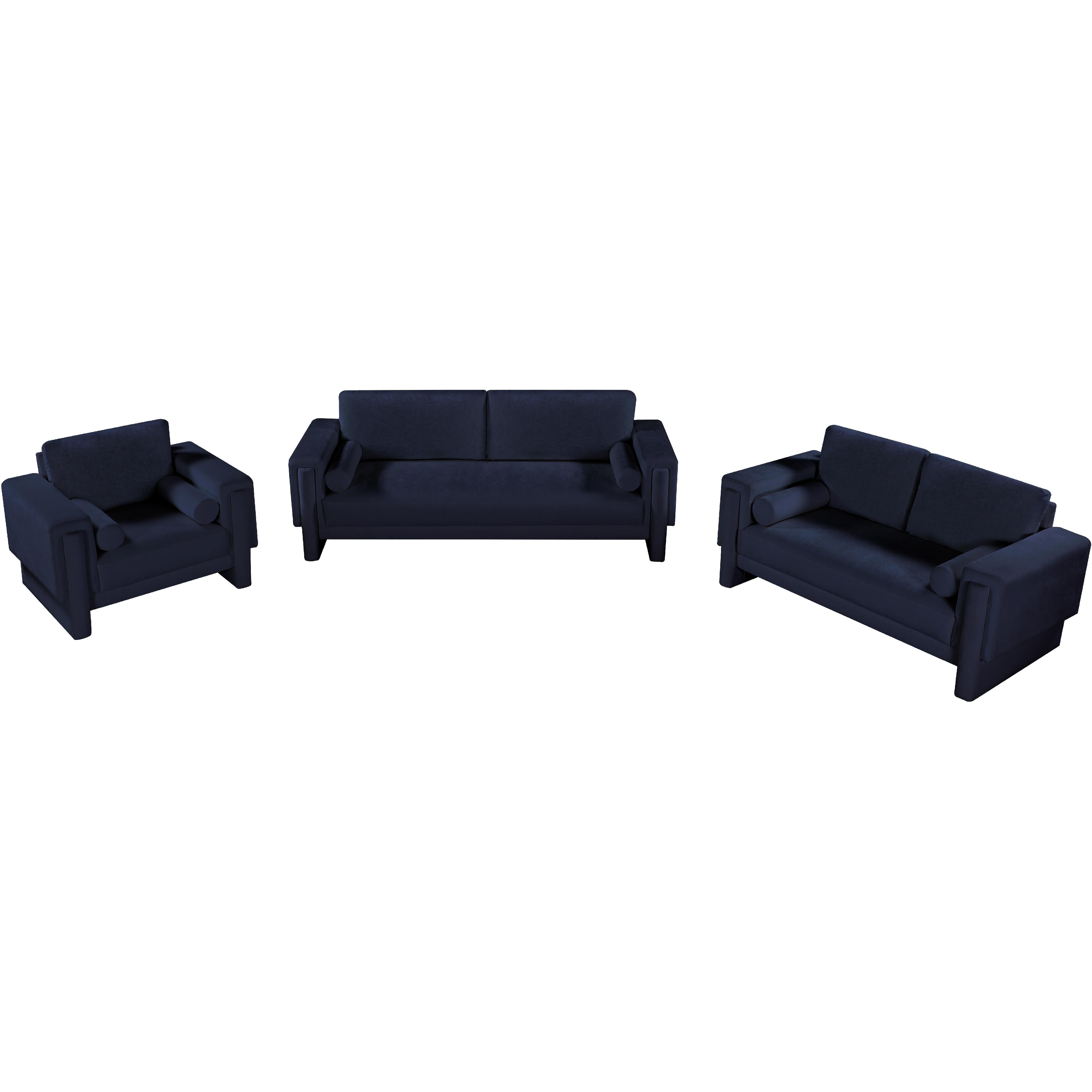 Meridian Madeline Navy Chenille Fabric Chair