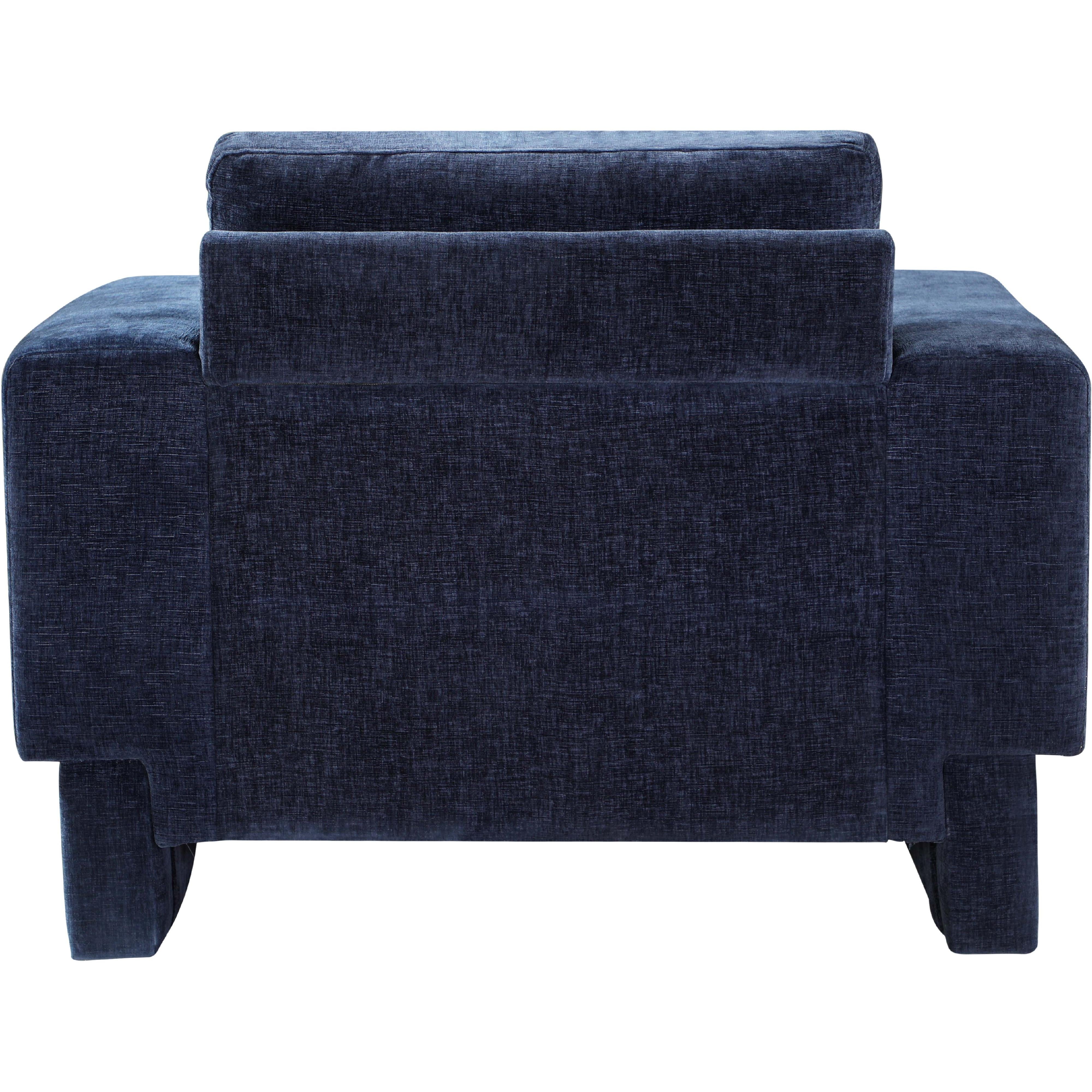 Meridian Madeline Navy Chenille Fabric Chair