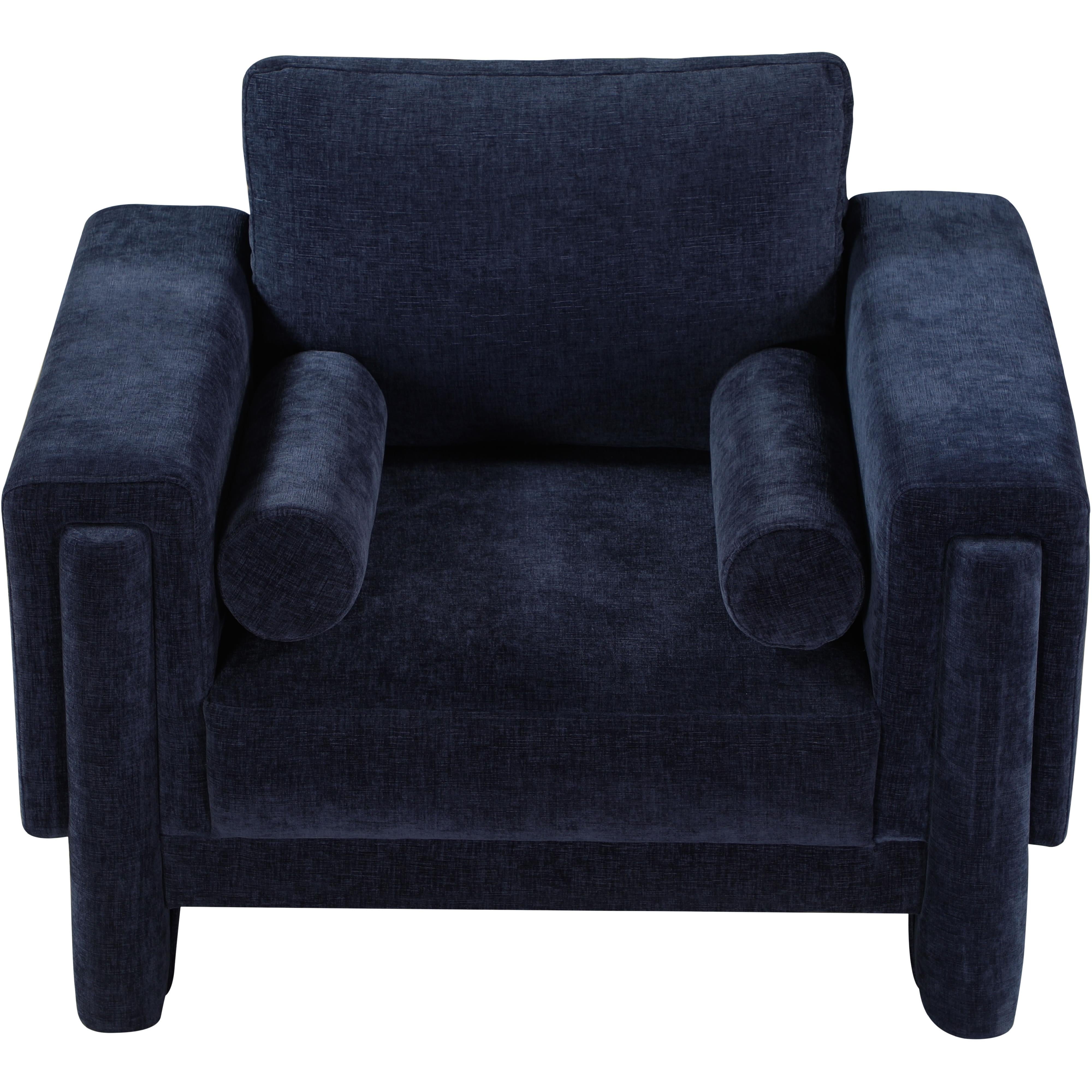 Meridian Madeline Navy Chenille Fabric Chair