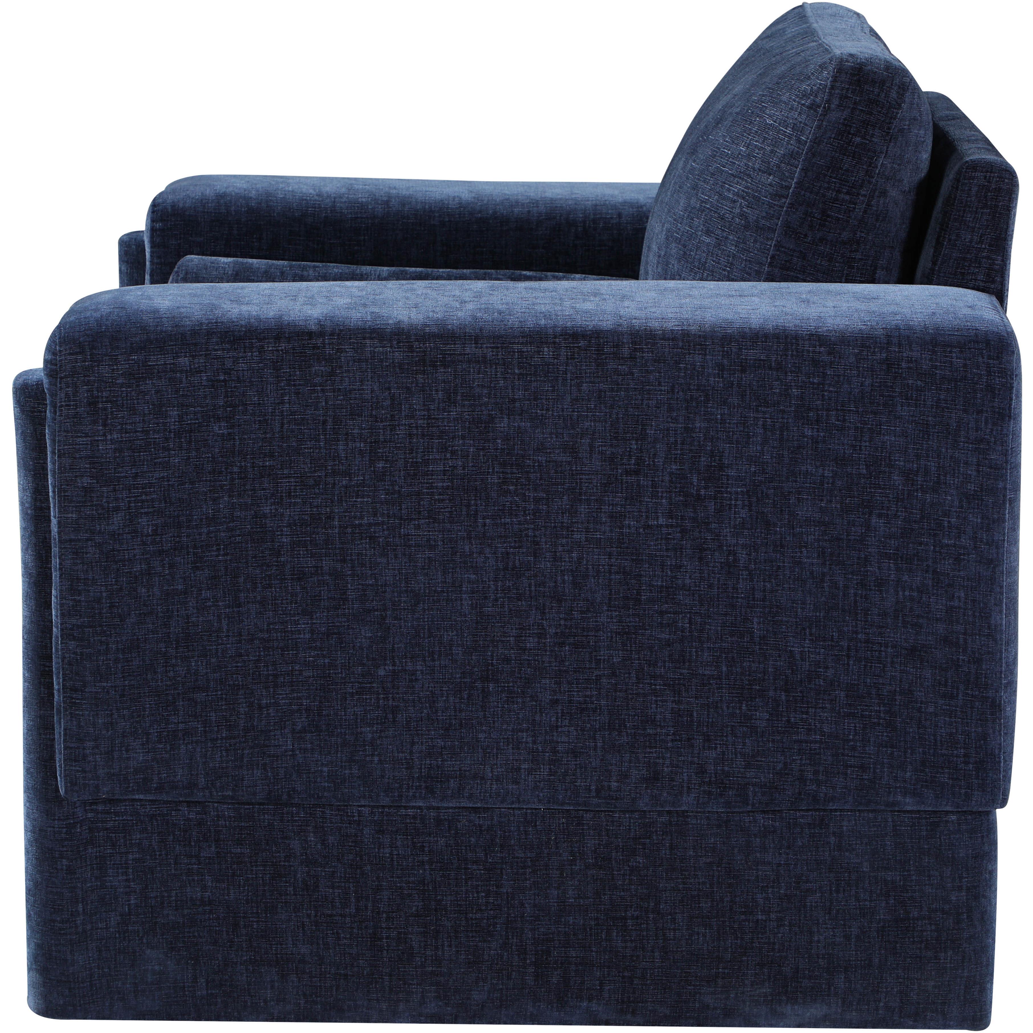 Meridian Madeline Navy Chenille Fabric Chair